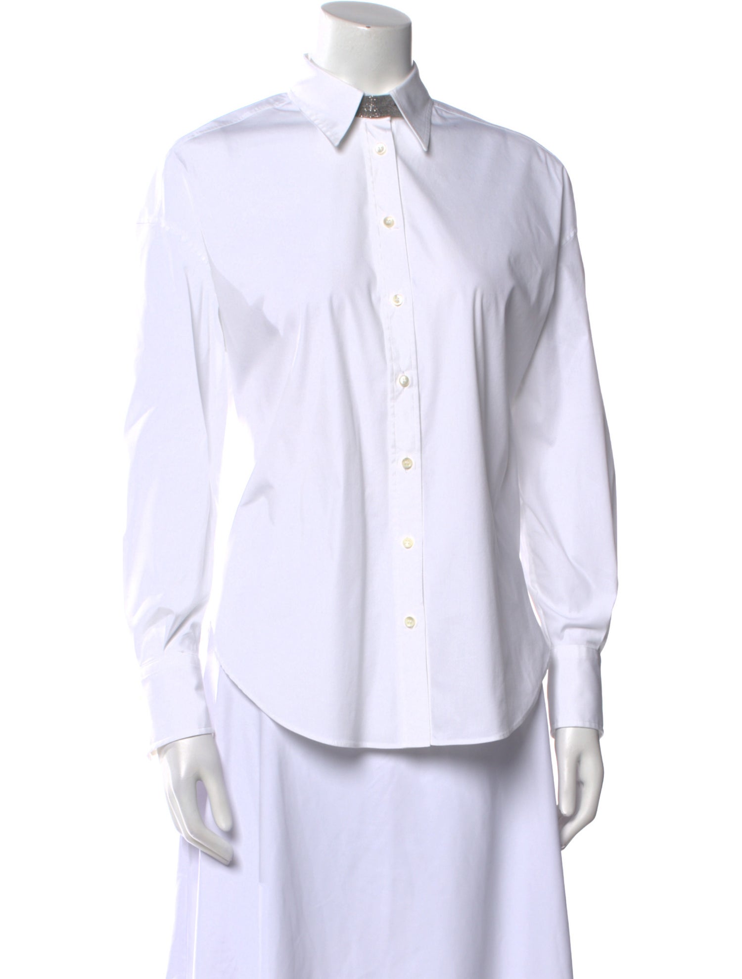 Brunello Cucinelli Long Sleeve Button-Up Top