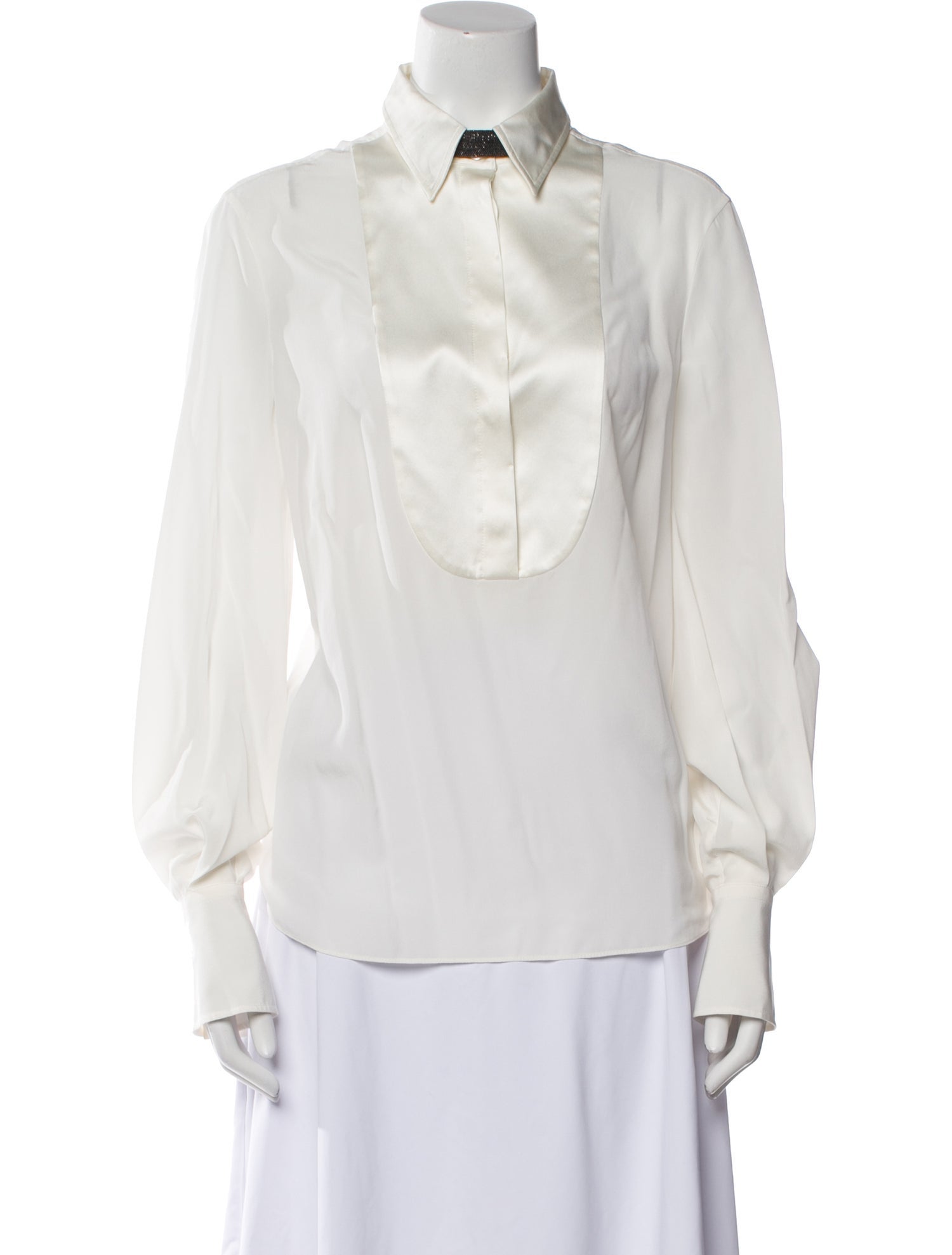Brunello Cucinelli Silk Long Sleeve Blouse
