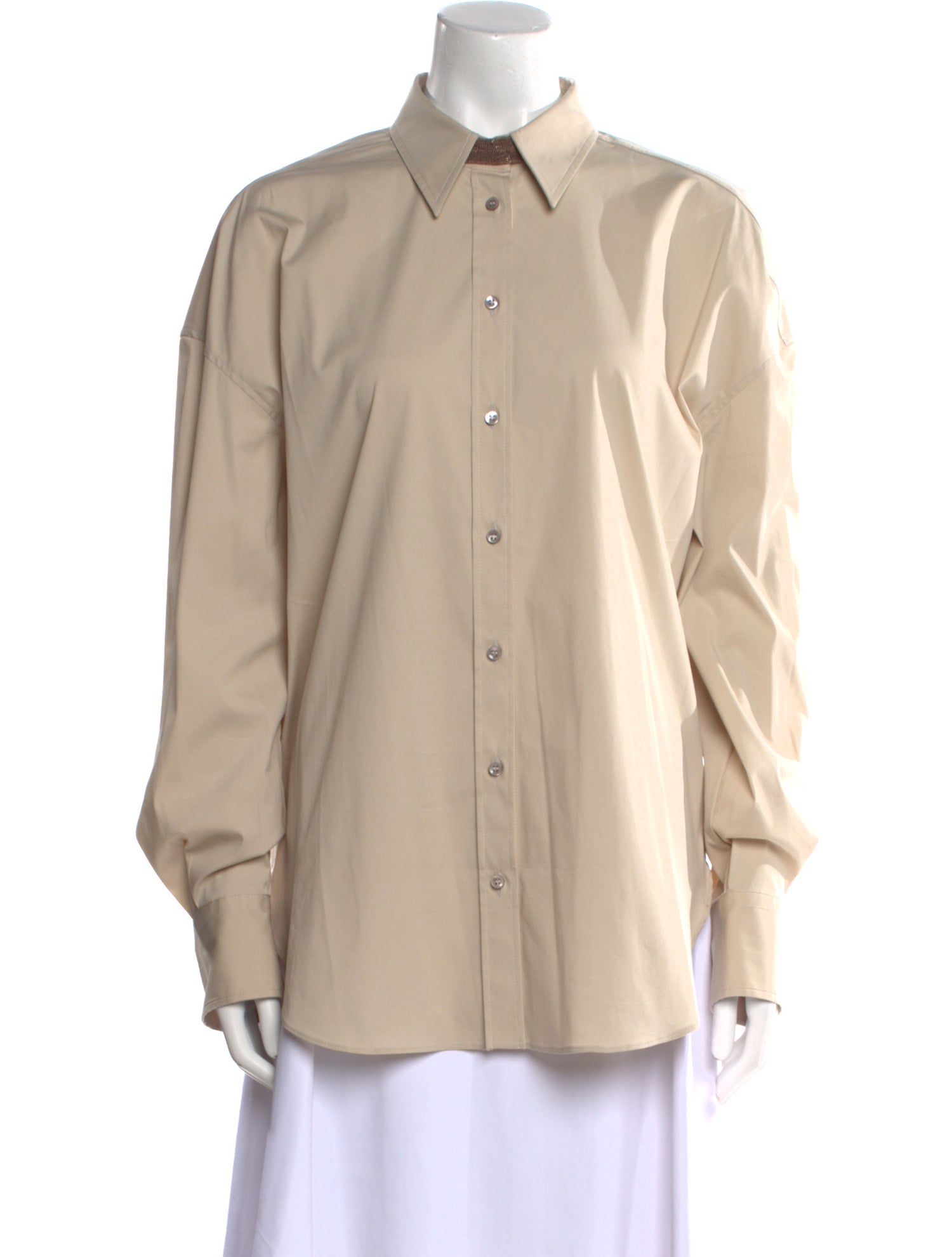 Brunello Cucinelli Long Sleeve Button-Up Top