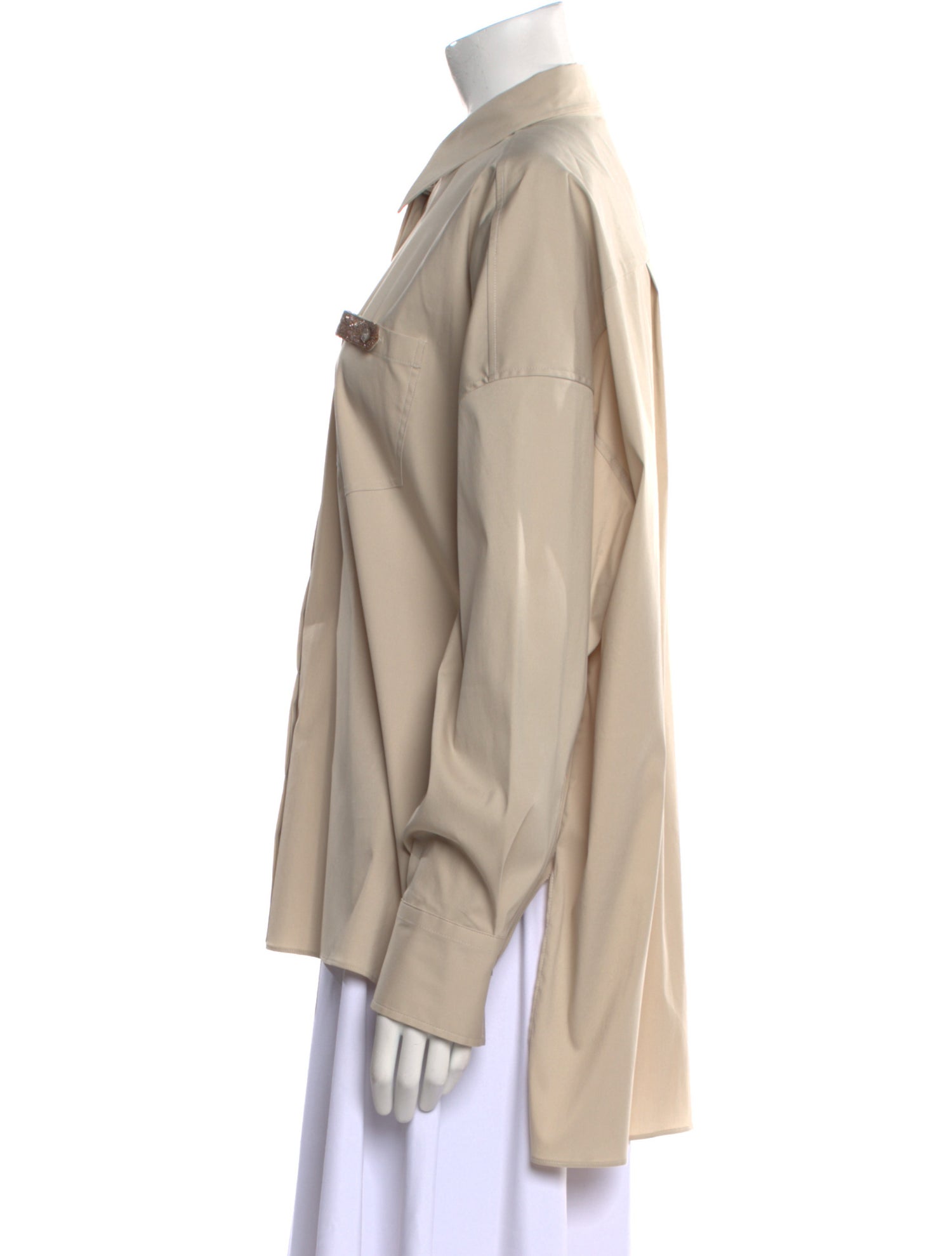 Brunello Cucinelli Long Sleeve Button-Up Top