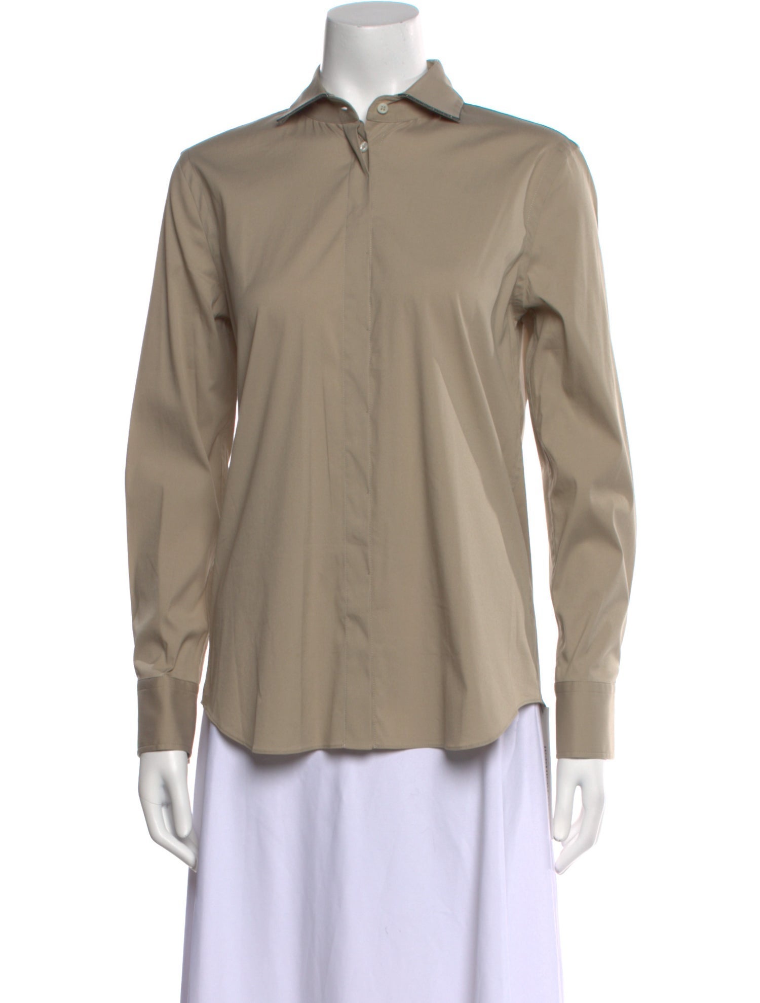 Brunello Cucinelli Long Sleeve Button-Up Top w/ Tags