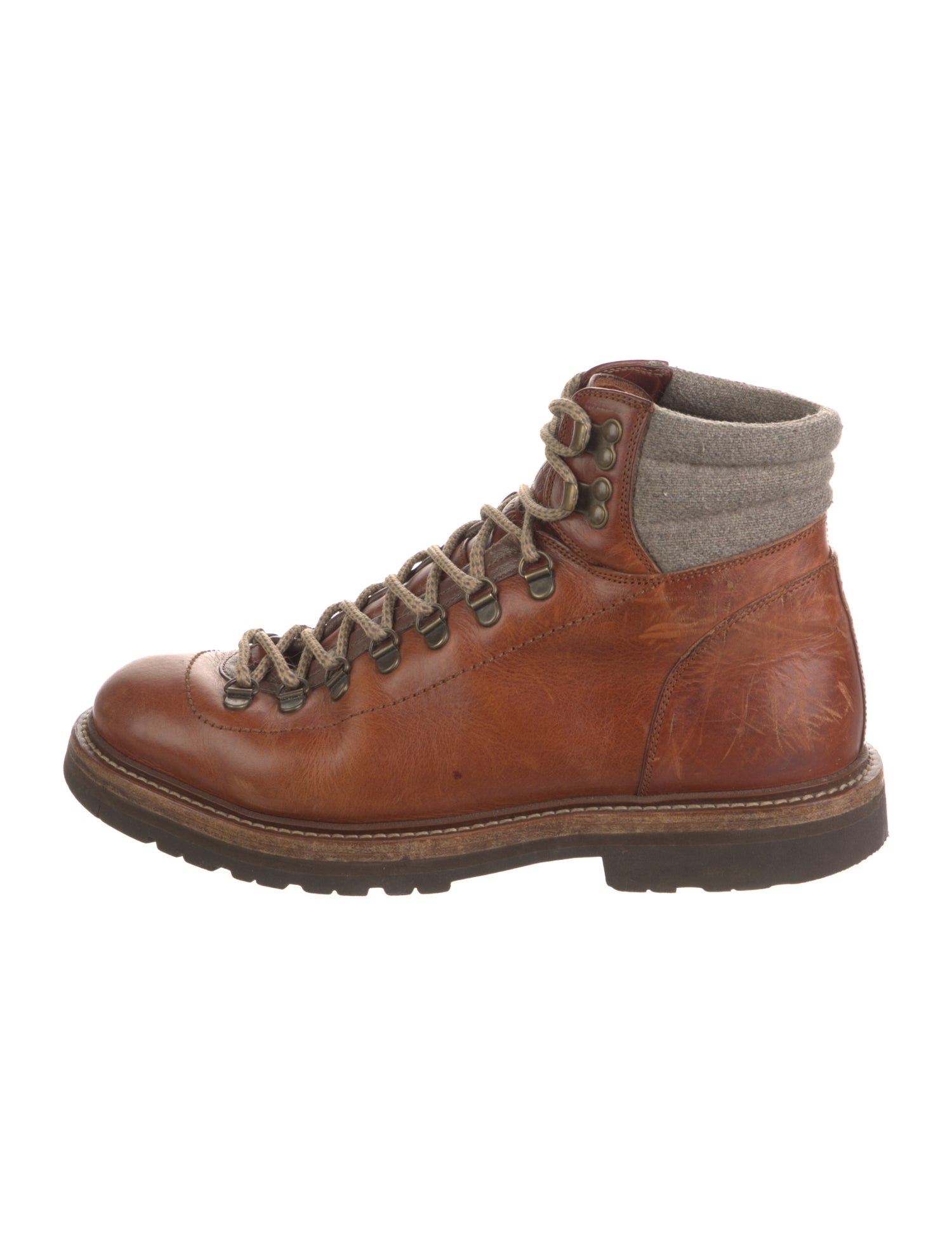 Brunello Cucinelli Leather Hiking Boots