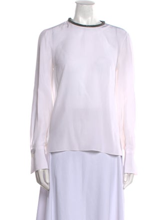 Brunello Cucinelli Silk Crew Neck Top