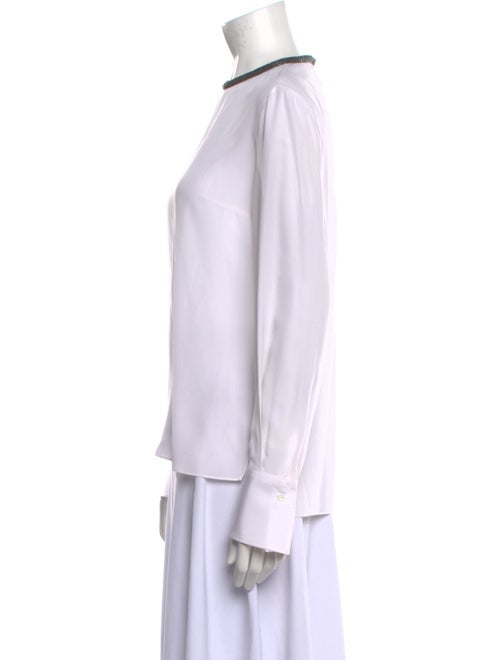 Brunello Cucinelli Silk Crew Neck Top
