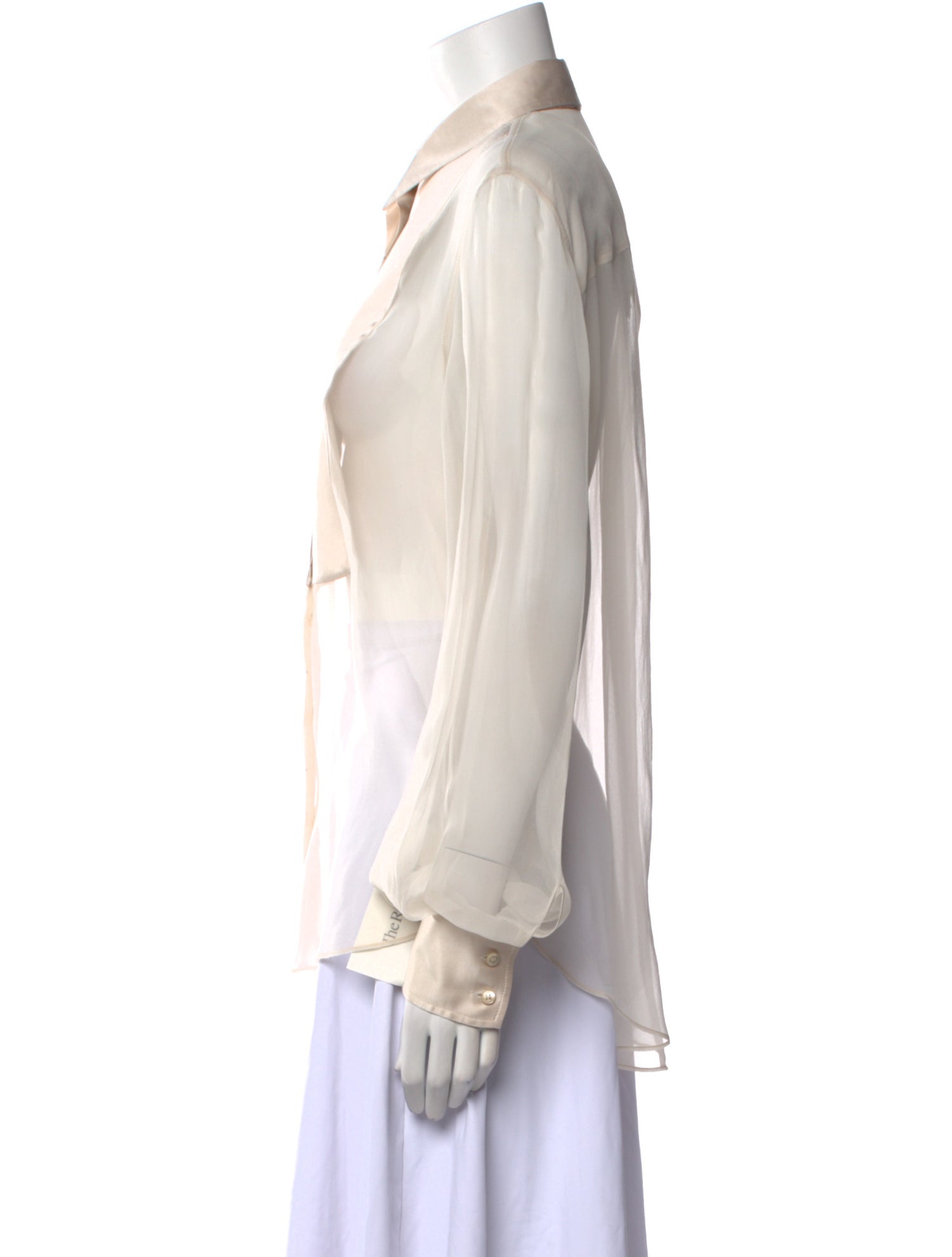 Brunello Cucinelli Silk Long Sleeve Button-Up Top