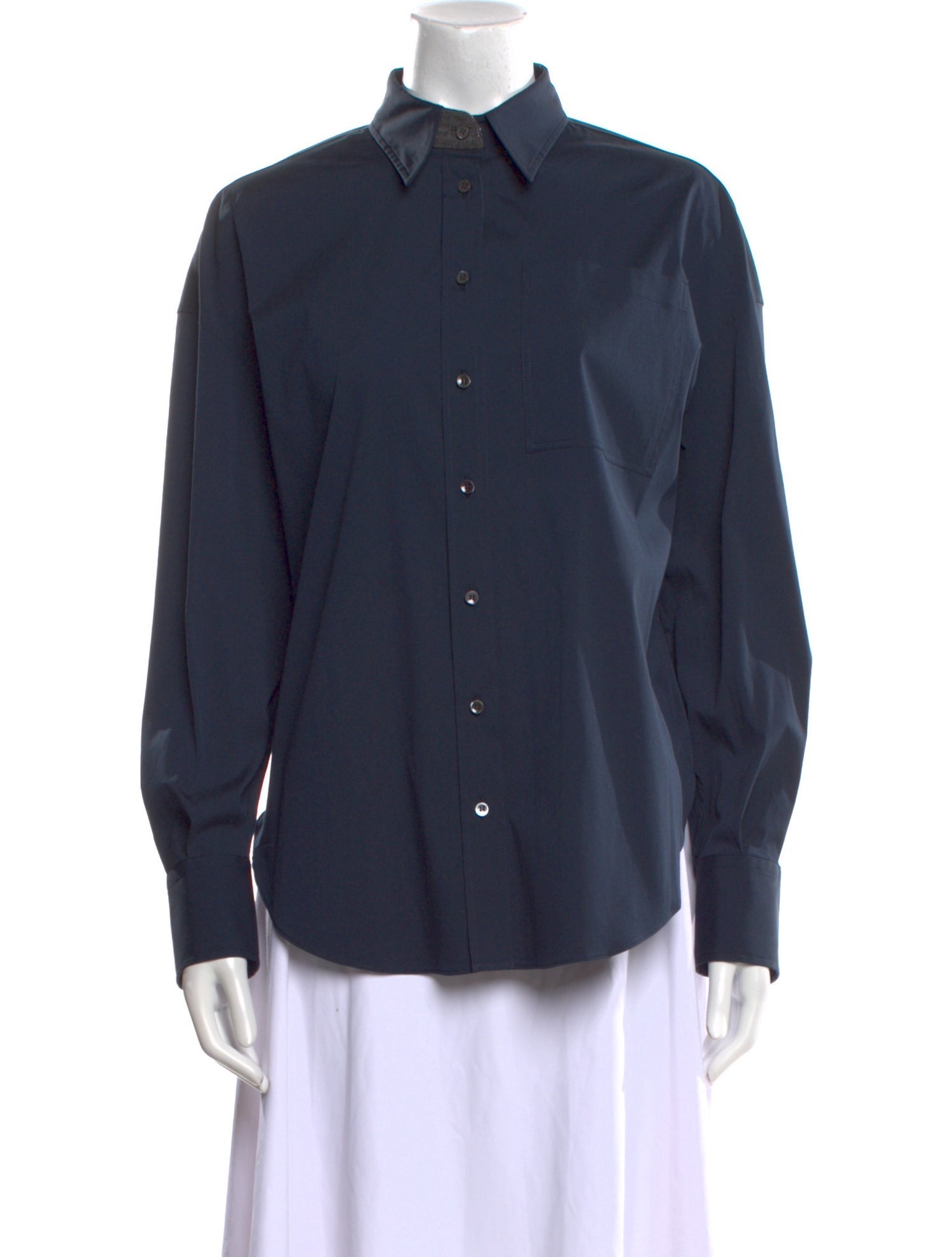 Brunello Cucinelli Long Sleeve Button-Up Top
