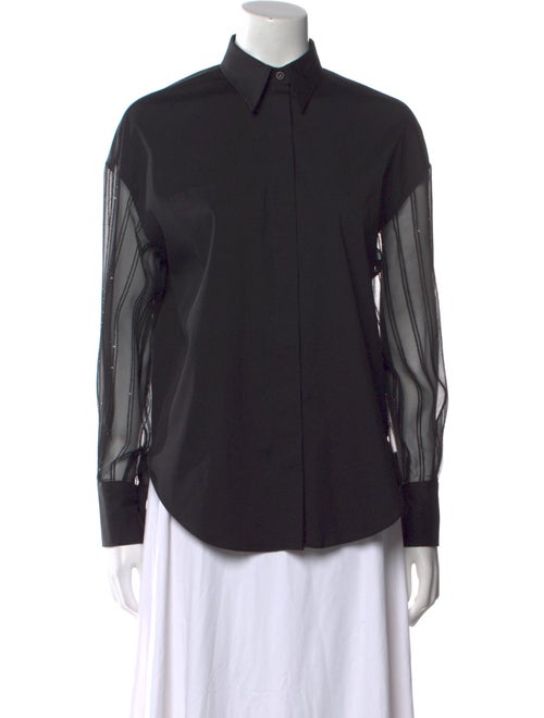 Brunello Cucinelli Long Sleeve Button-Up Top