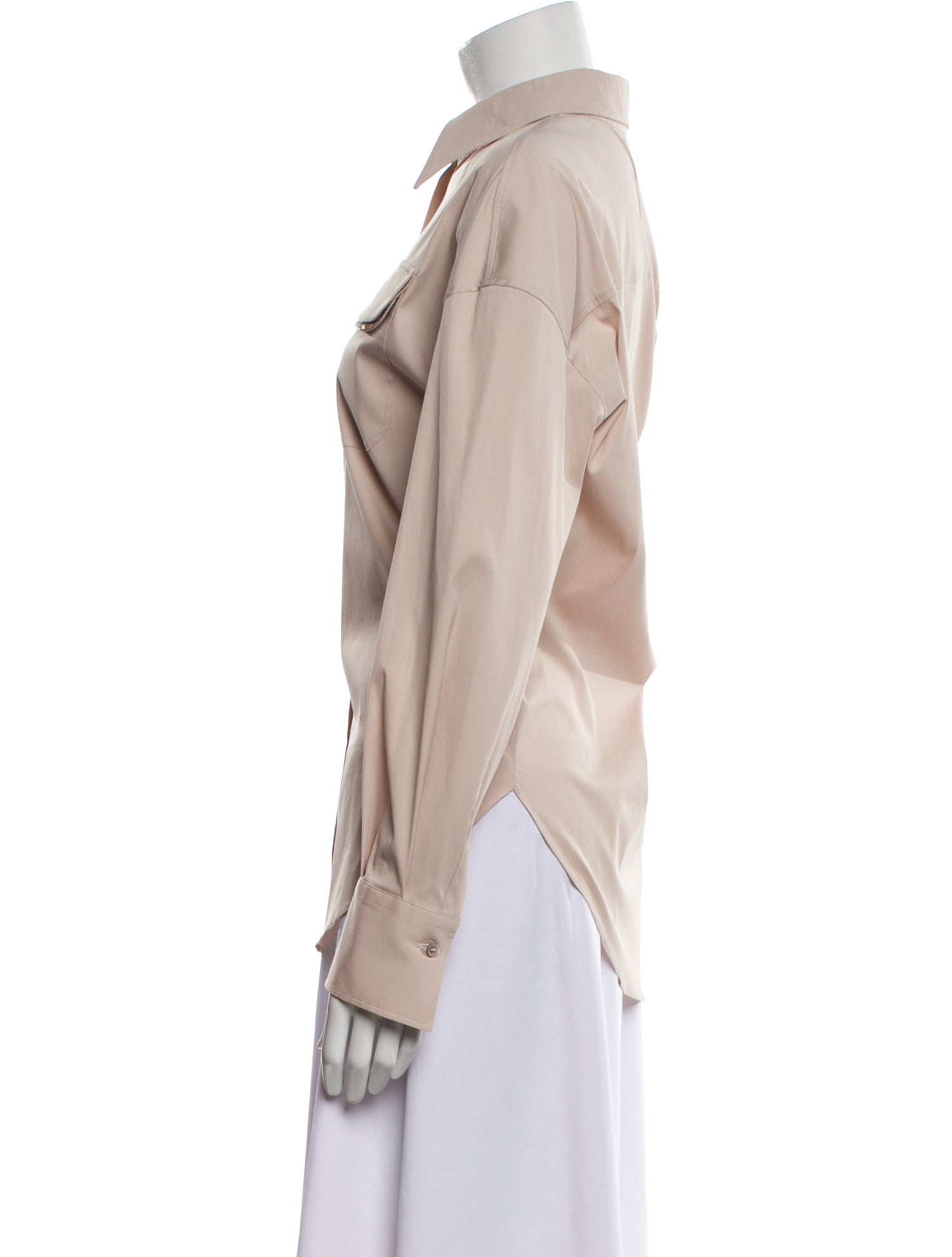 Brunello Cucinelli Long Sleeve Button-Up Top