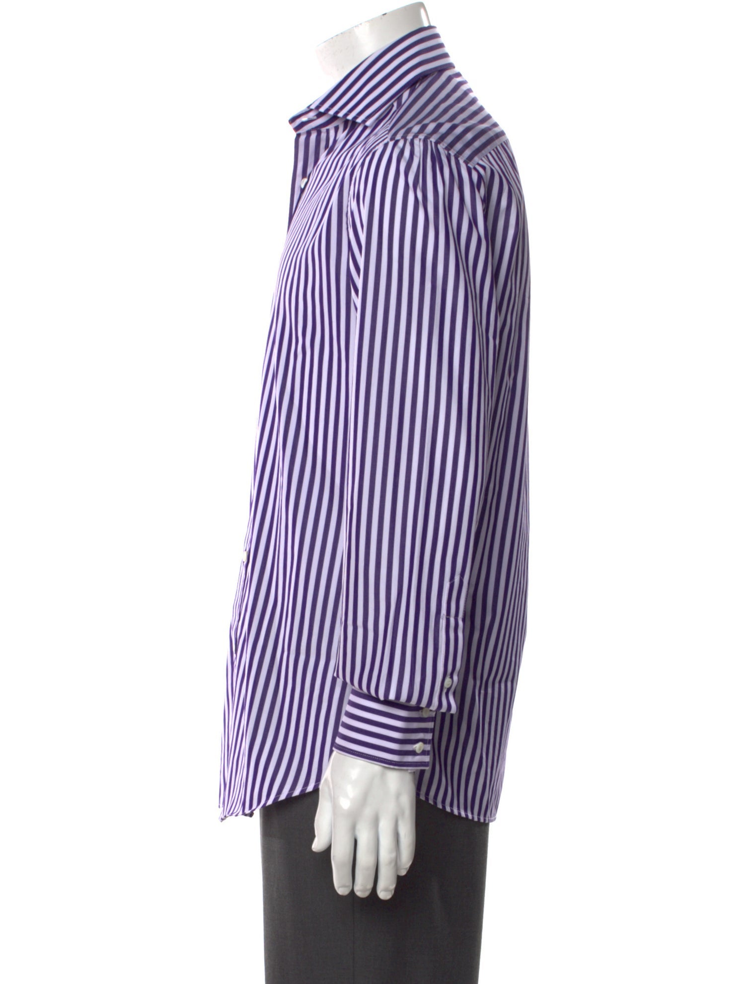 Brunello Cucinelli Striped Long Sleeve Dress Shirt