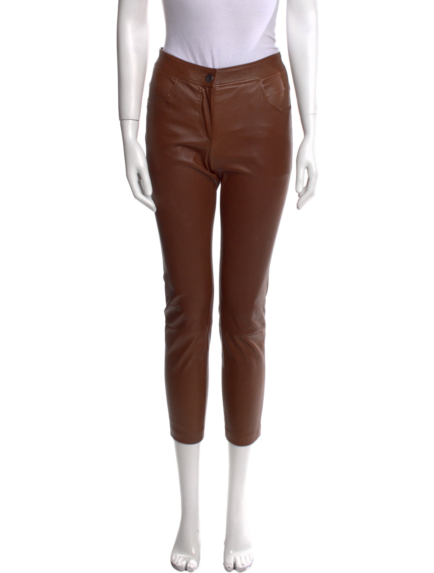 Brunello Cucinelli Leather Skinny Leg Pants