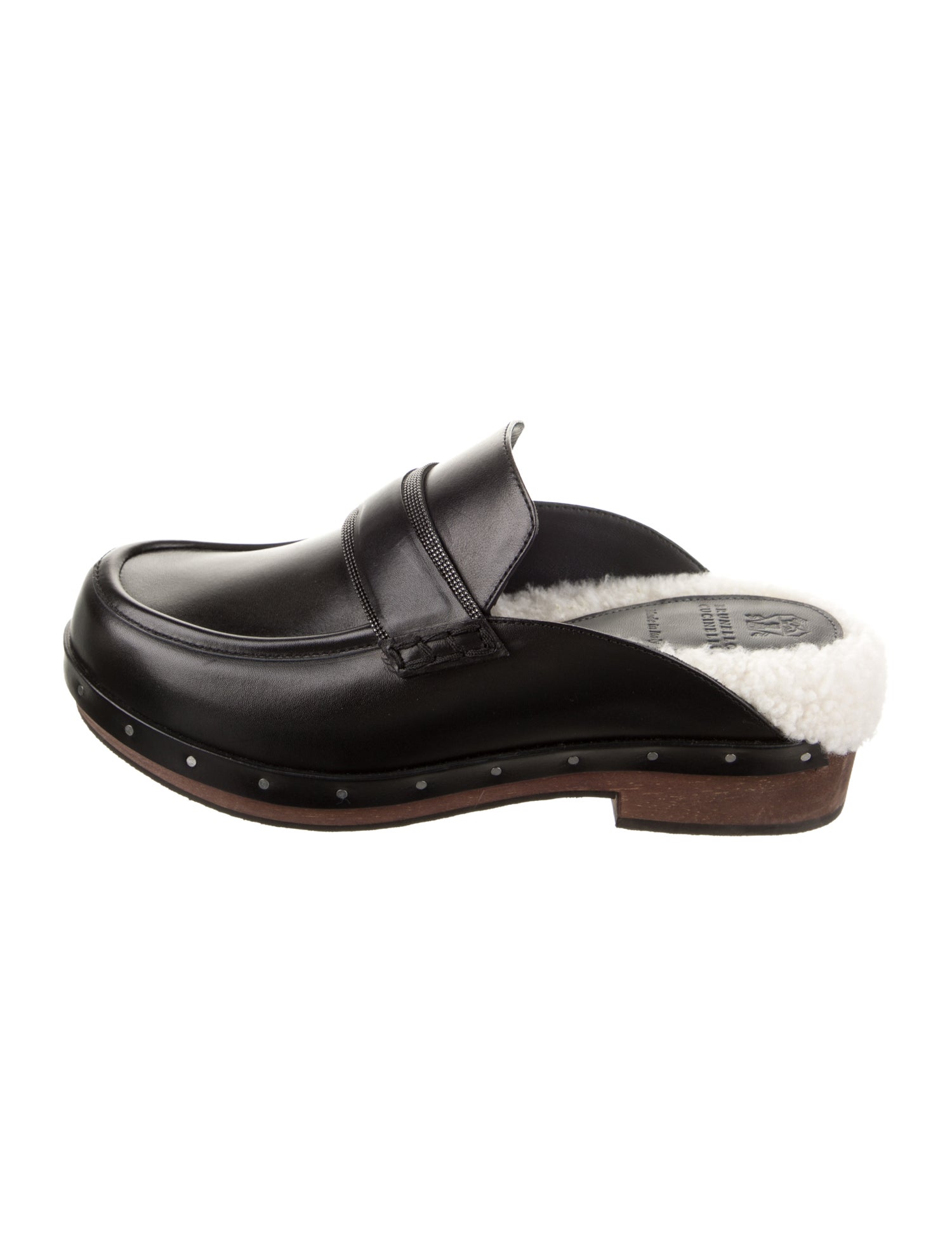 Brunello Cucinelli Leather Beaded Accents Slingback Pumps