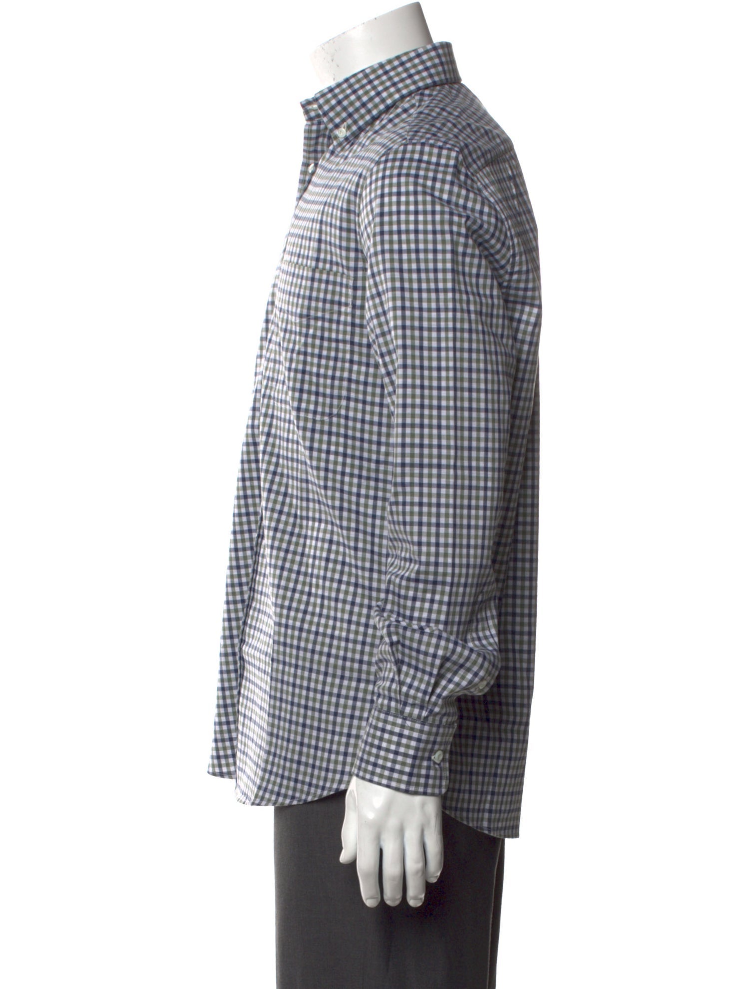 Brunello Cucinelli Plaid Print Long Sleeve Shirt