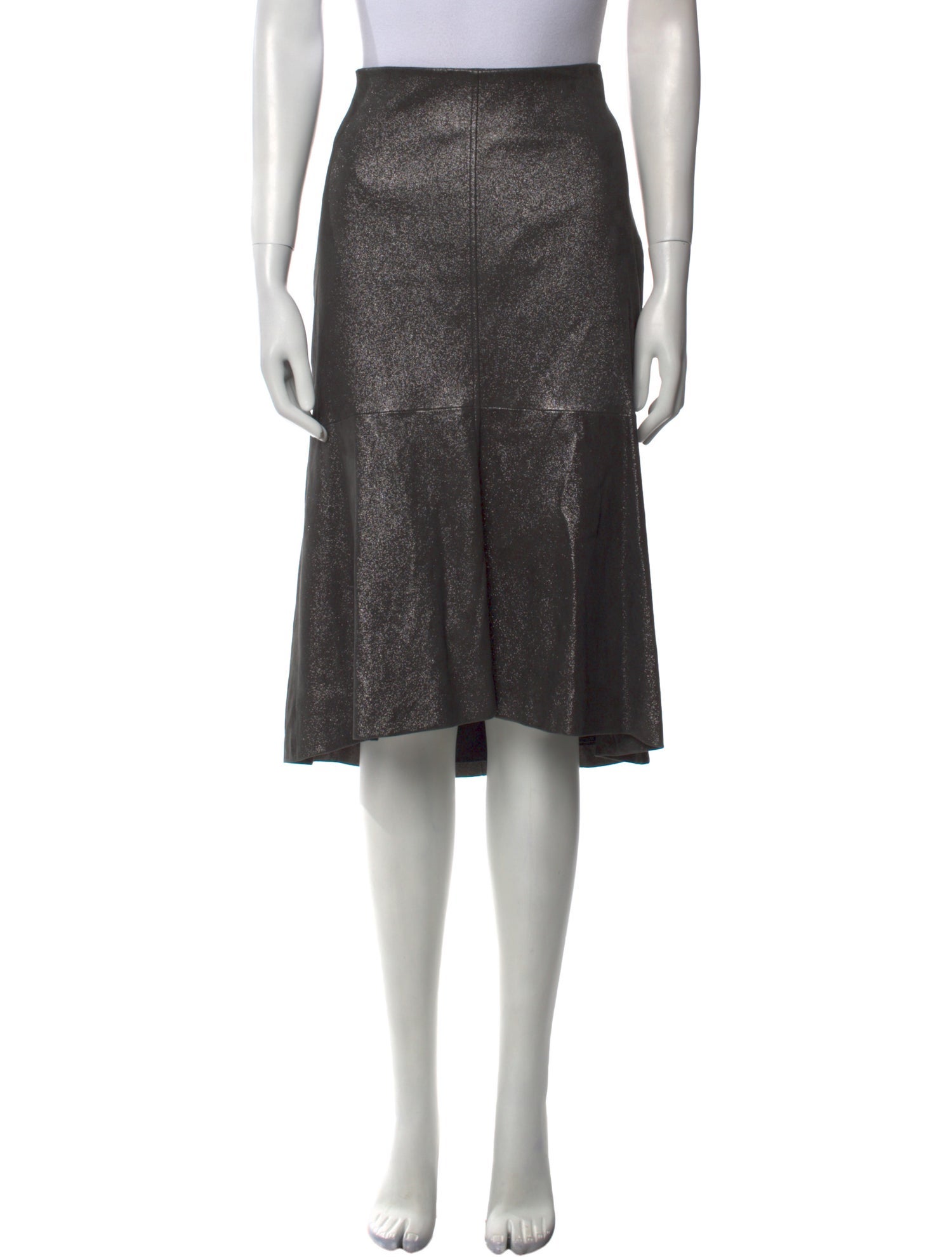 Brunello Cucinelli Leather Knee-Length Skirt w/ Tags