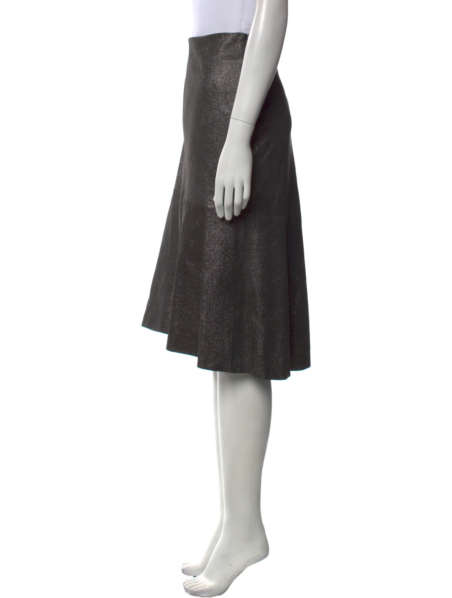 Brunello Cucinelli Leather Knee-Length Skirt w/ Tags