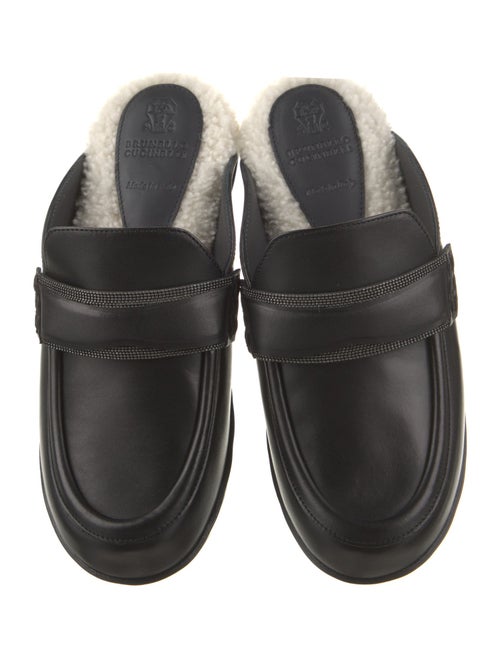 Brunello Cucinelli Leather Beaded Accents Mules