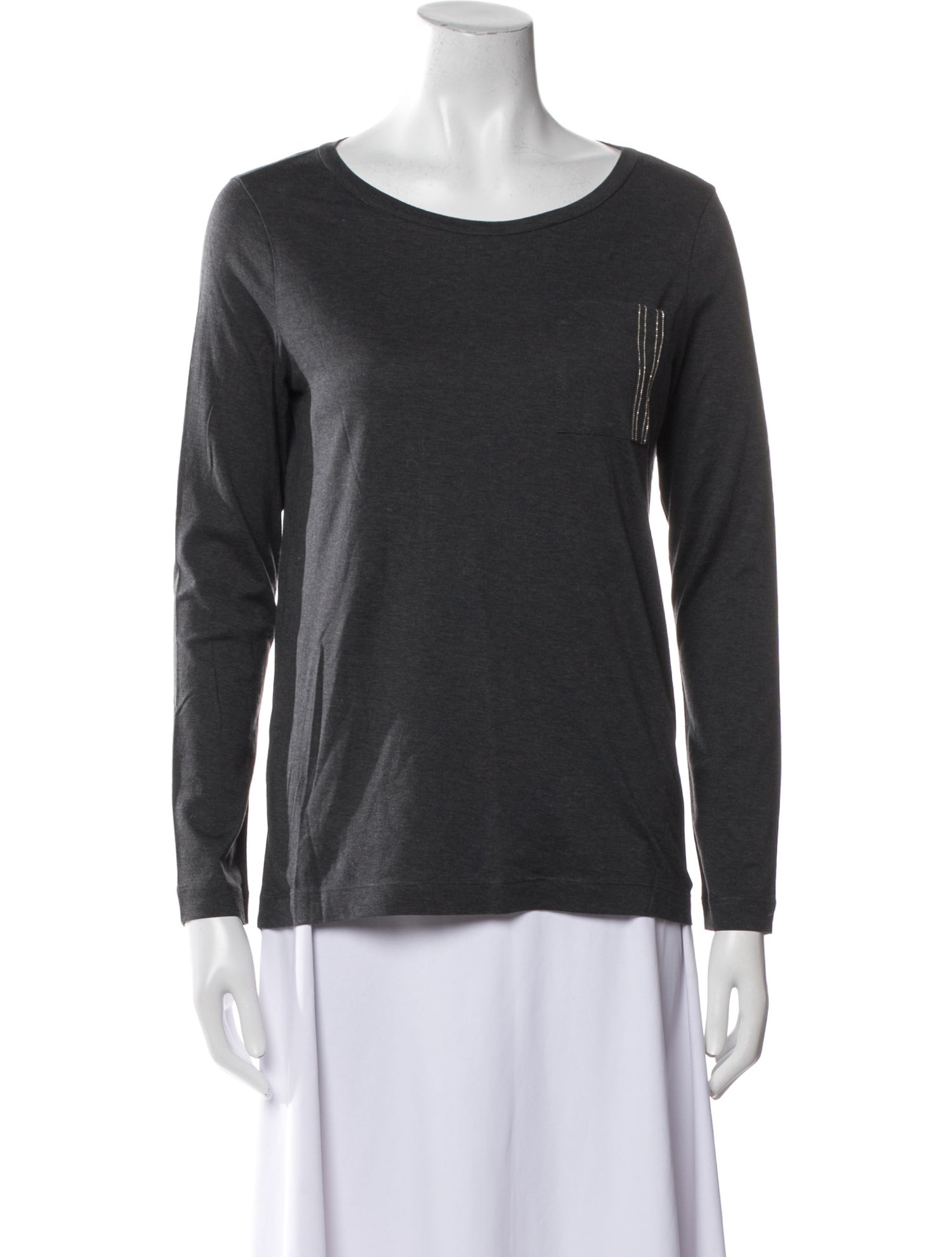 Brunello Cucinelli Scoop Neck Long Sleeve T-Shirt w/ Tags