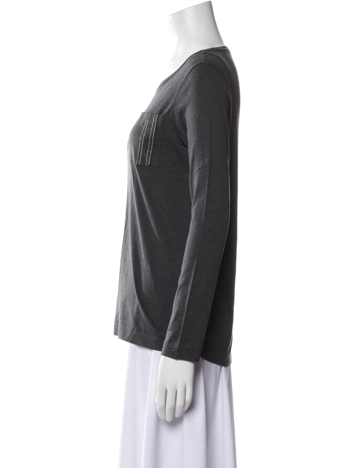 Brunello Cucinelli Scoop Neck Long Sleeve T-Shirt w/ Tags