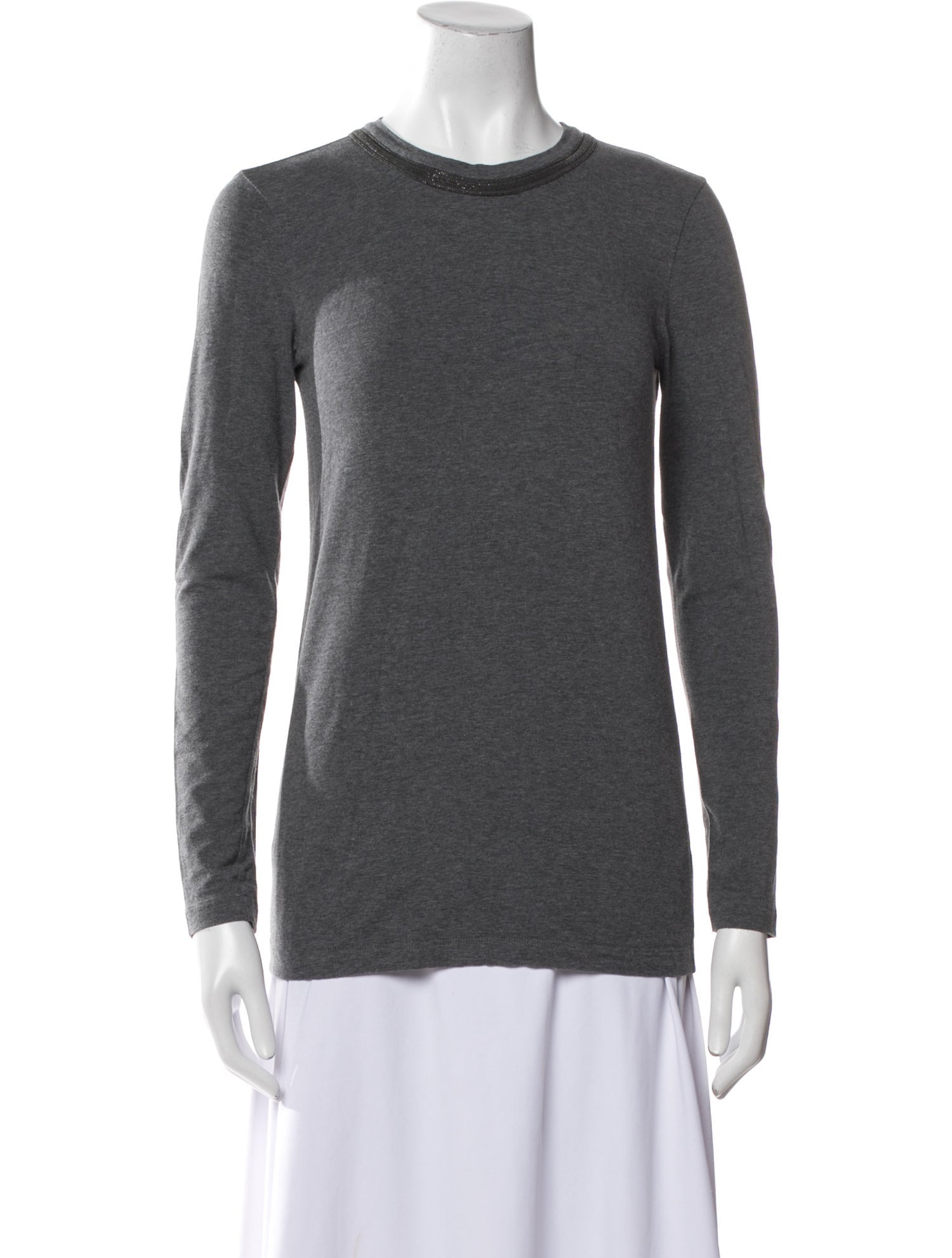 Brunello Cucinelli Crew Neck Long Sleeve Top