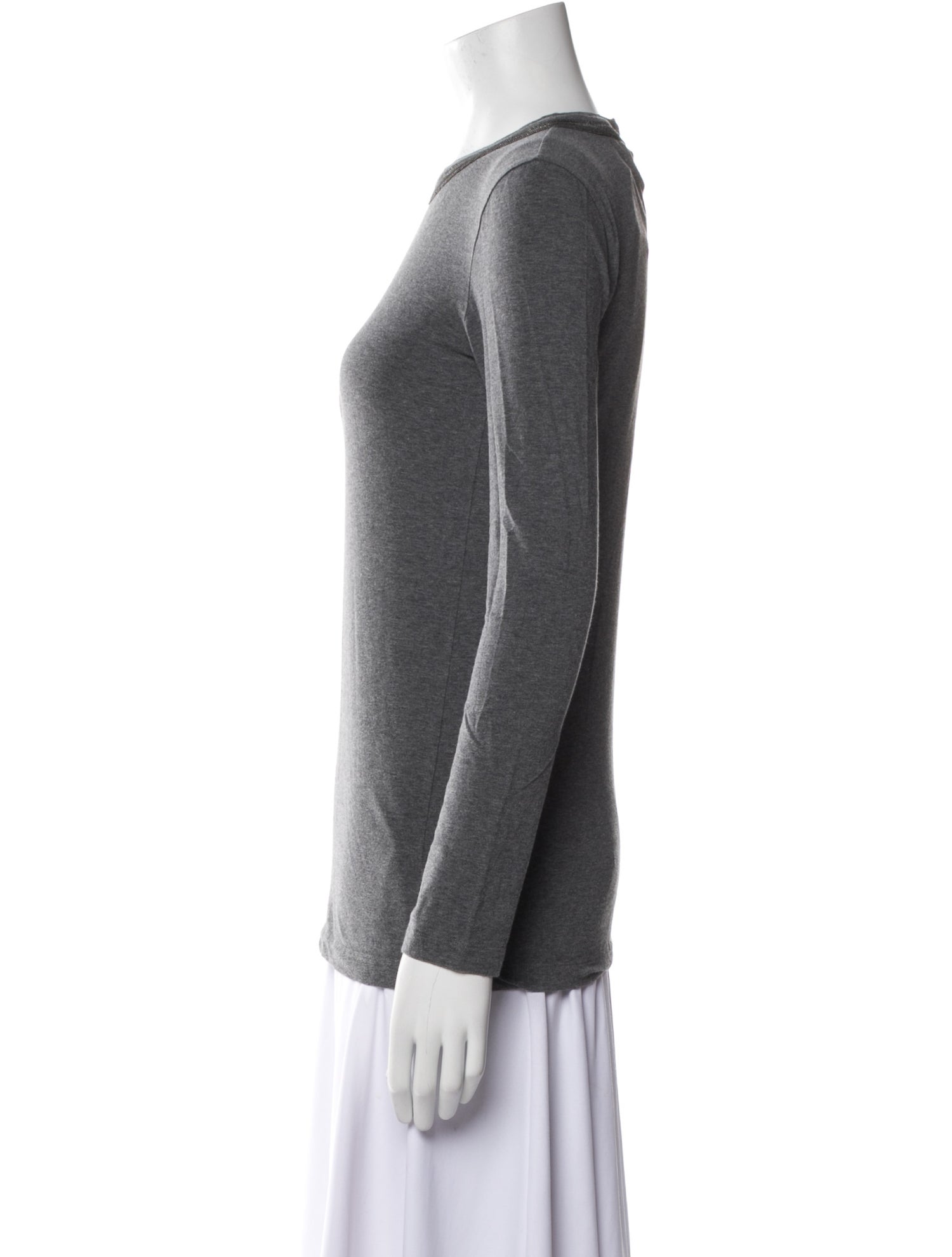 Brunello Cucinelli Crew Neck Long Sleeve Top