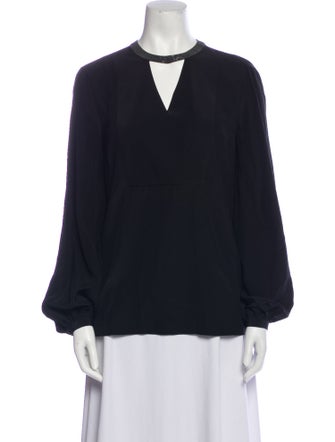 Brunello Cucinelli Silk V-Neck Blouse