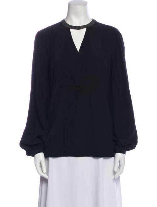 Brunello Cucinelli Silk V-Neck Blouse