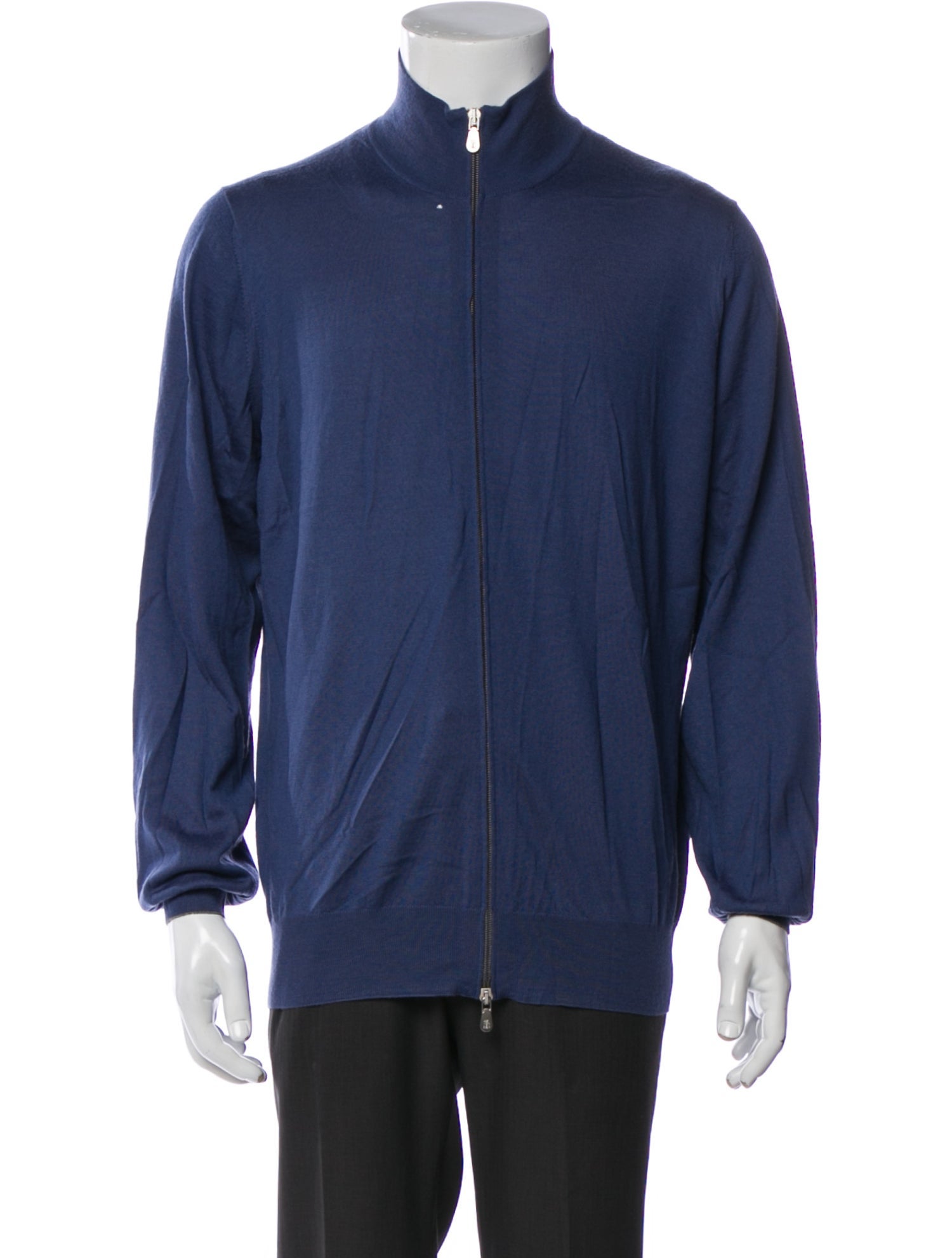 Brunello Cucinelli Virgin Wool Mock Neck Cardigan