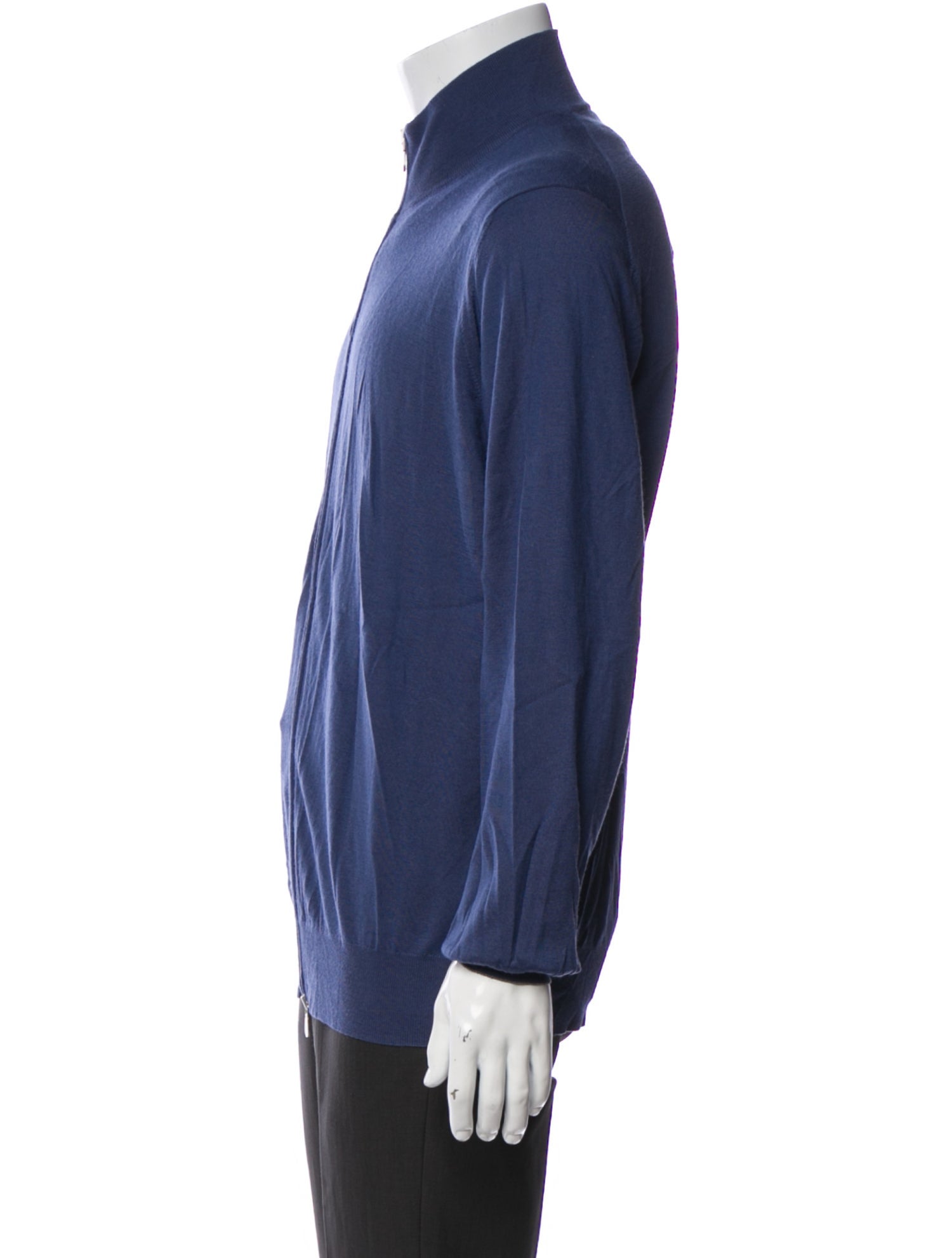 Brunello Cucinelli Virgin Wool Mock Neck Cardigan