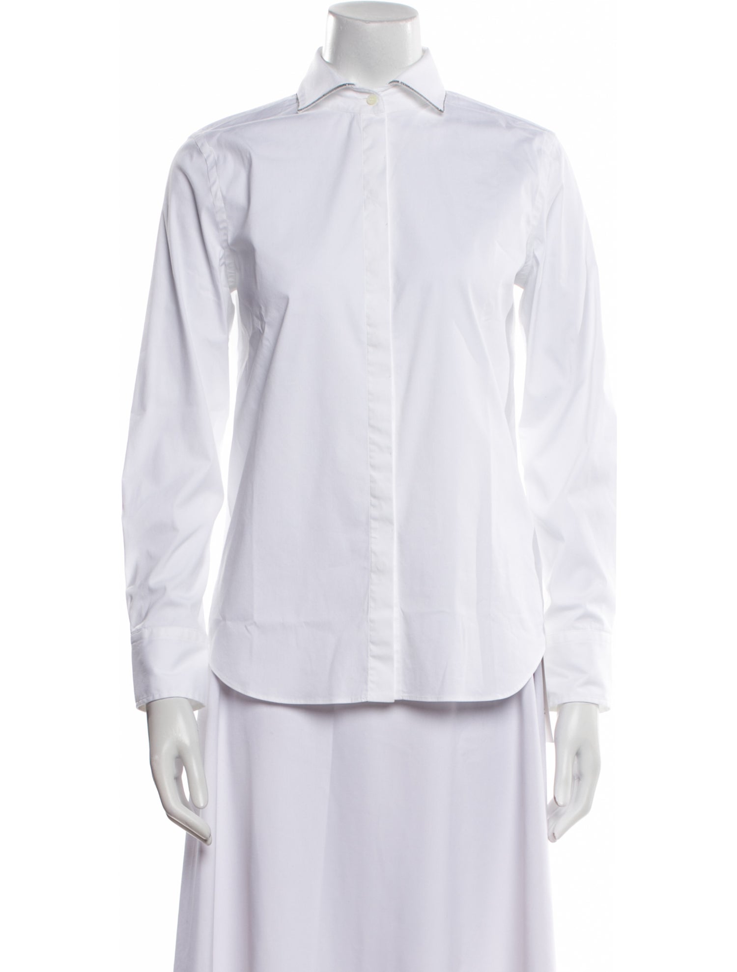 Brunello Cucinelli Long Sleeve Button-Up Top w/ Tags