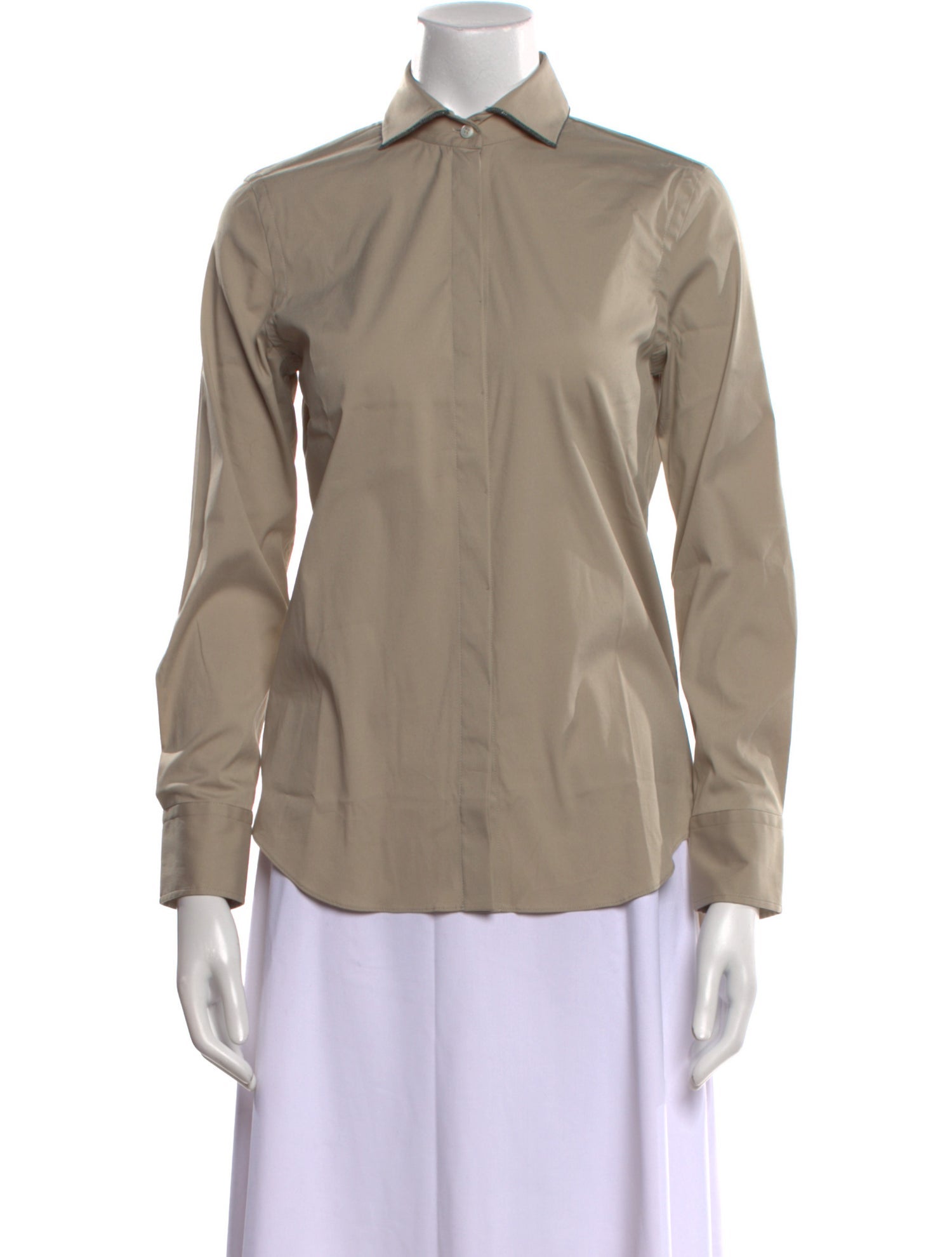 Brunello Cucinelli Long Sleeve Button-Up Top w/ Tags