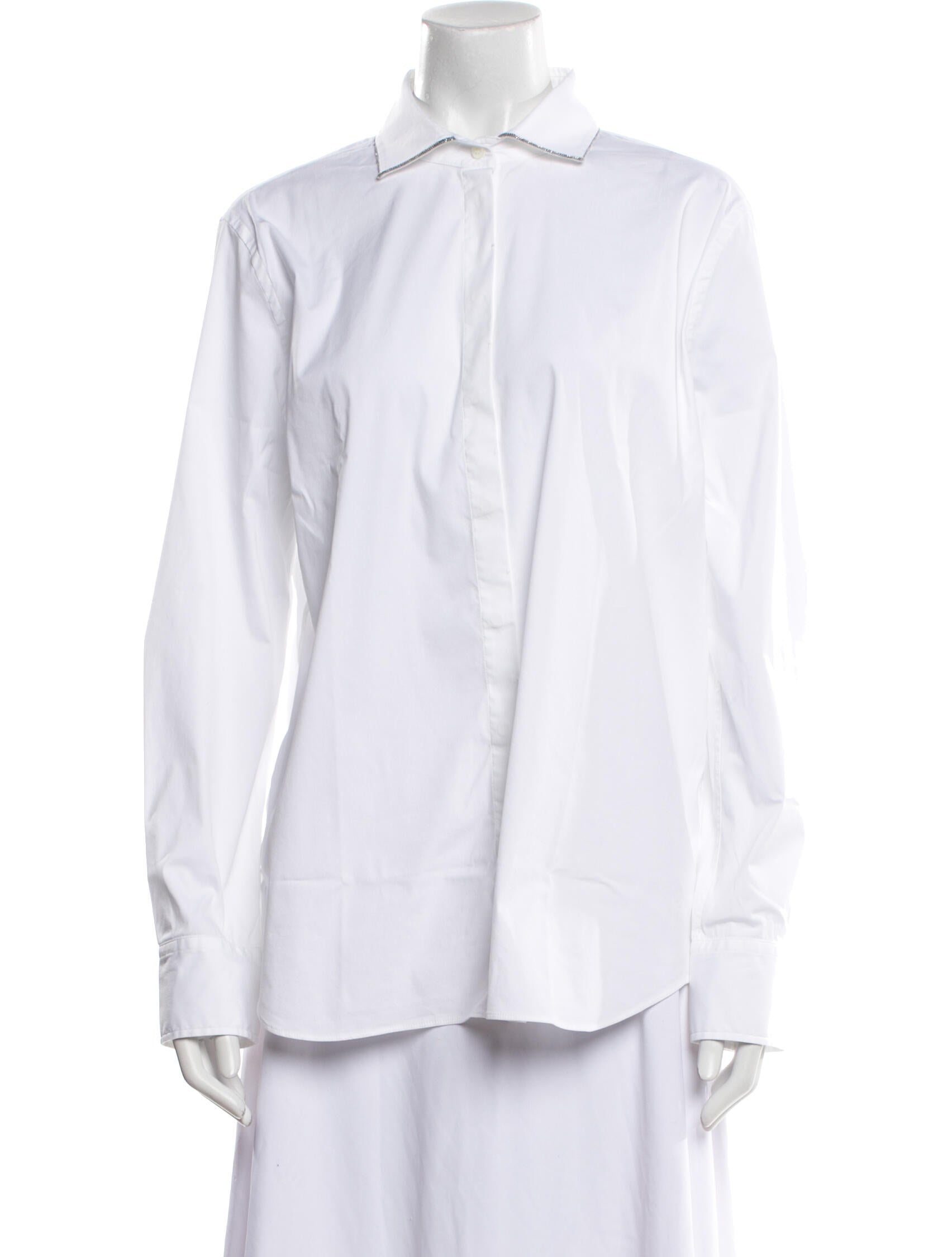 Brunello Cucinelli Long Sleeve Button-Up Top w/ Tags