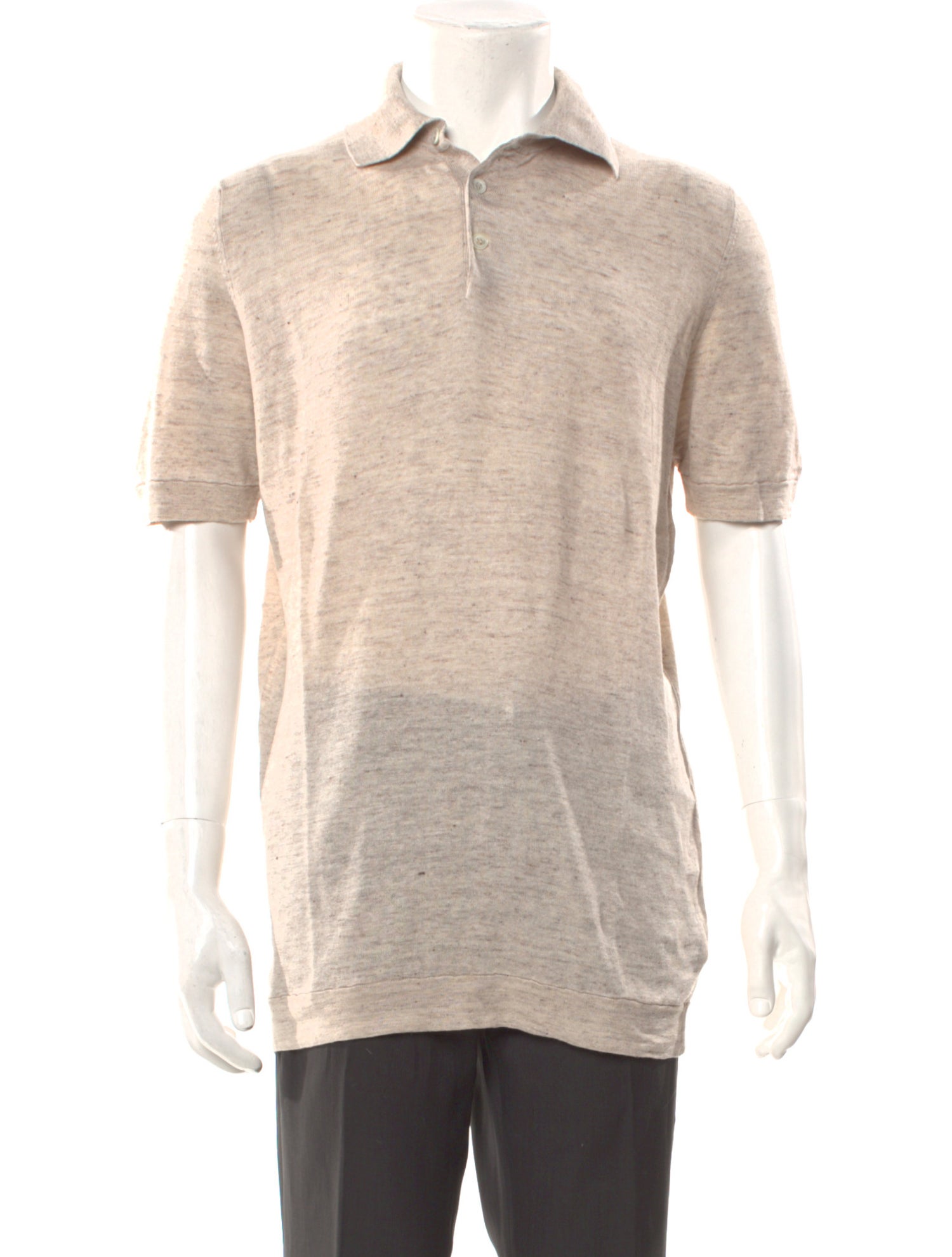 Brunello Cucinelli Linen Collar Polo Shirt