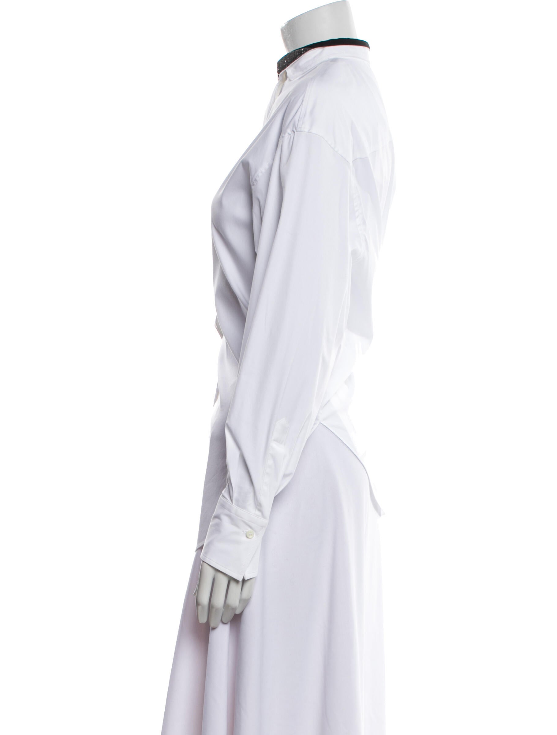 Brunello Cucinelli Long Sleeve Button-Up Top