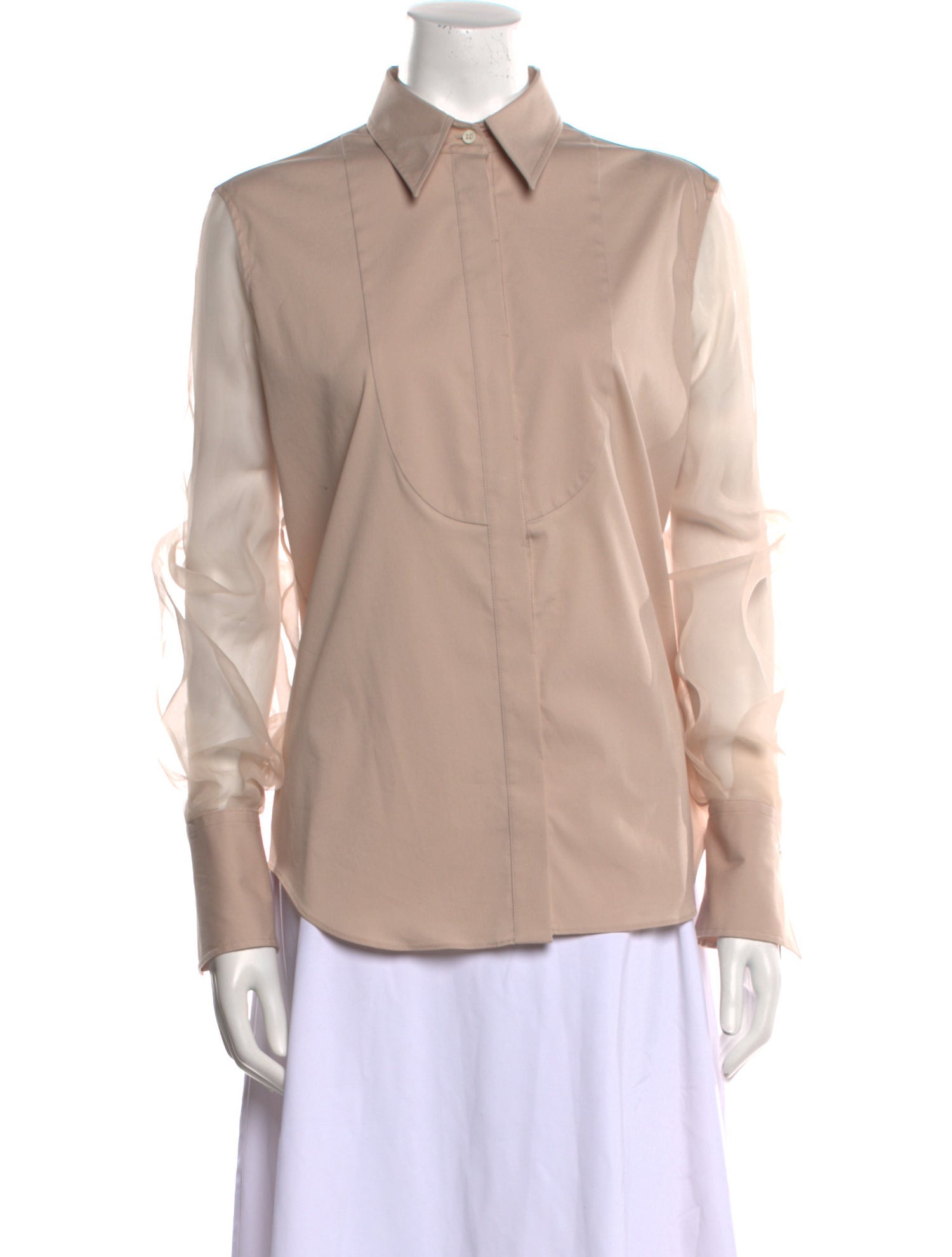 Brunello Cucinelli Long Sleeve Button-Up Top