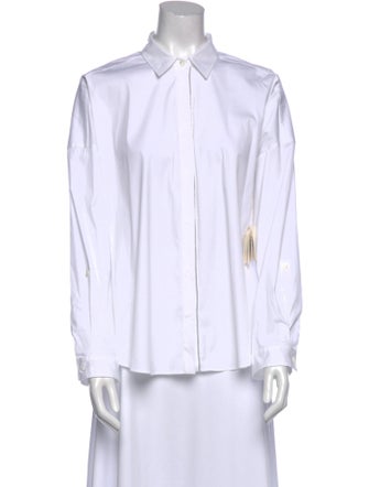 Brunello Cucinelli Long Sleeve Button-Up Top