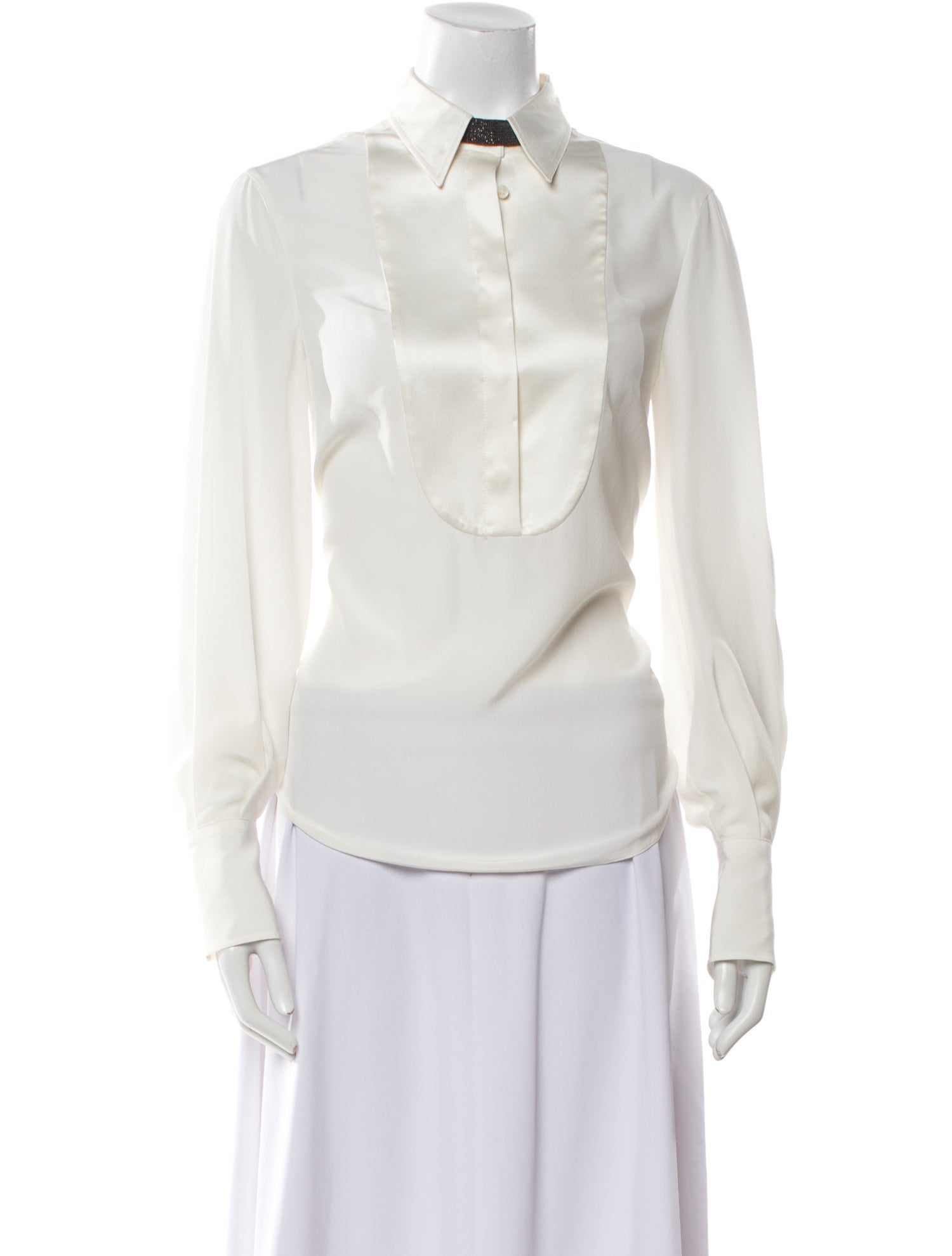Brunello Cucinelli Silk Long Sleeve Blouse