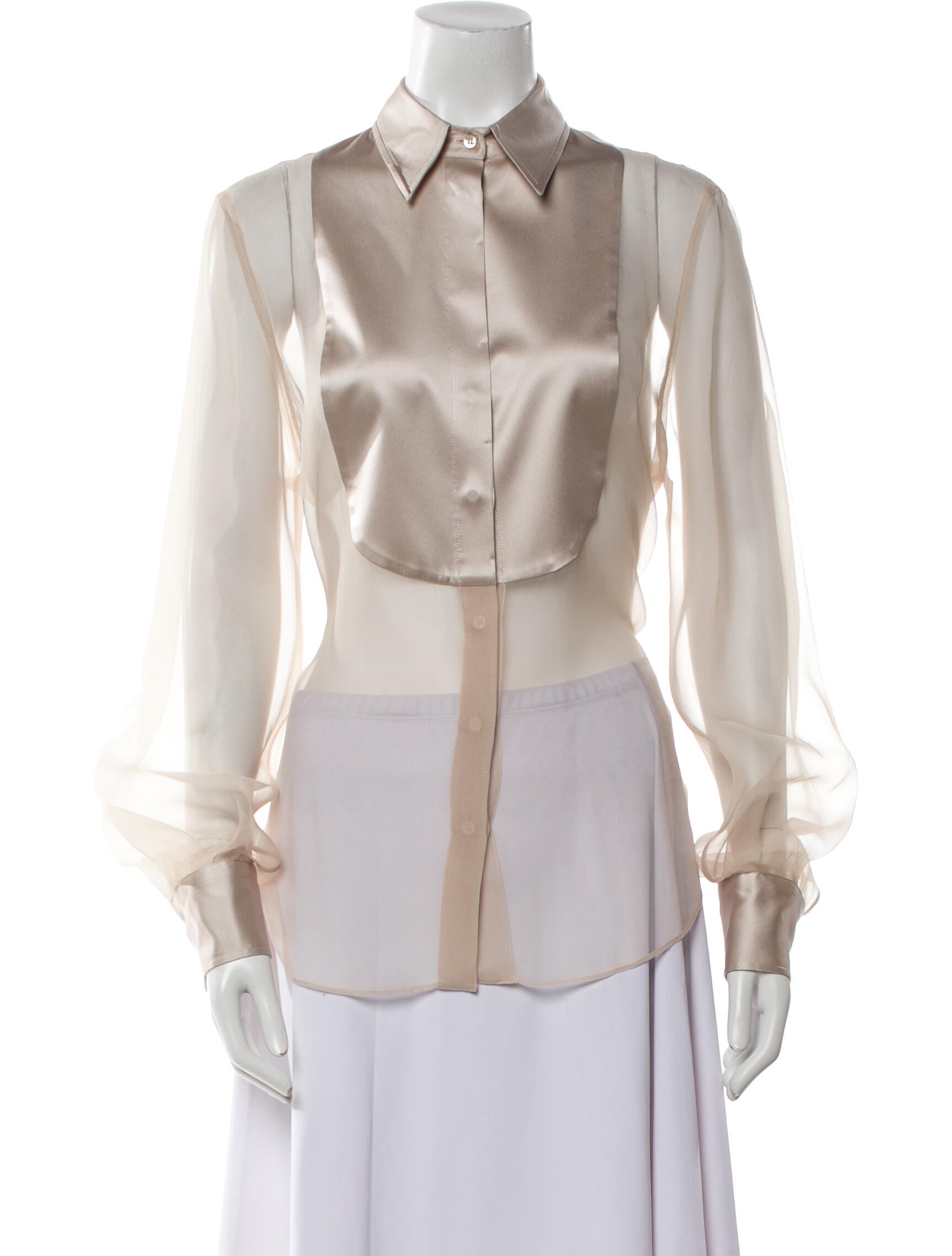 Brunello Cucinelli Long Sleeve Button-Up Top