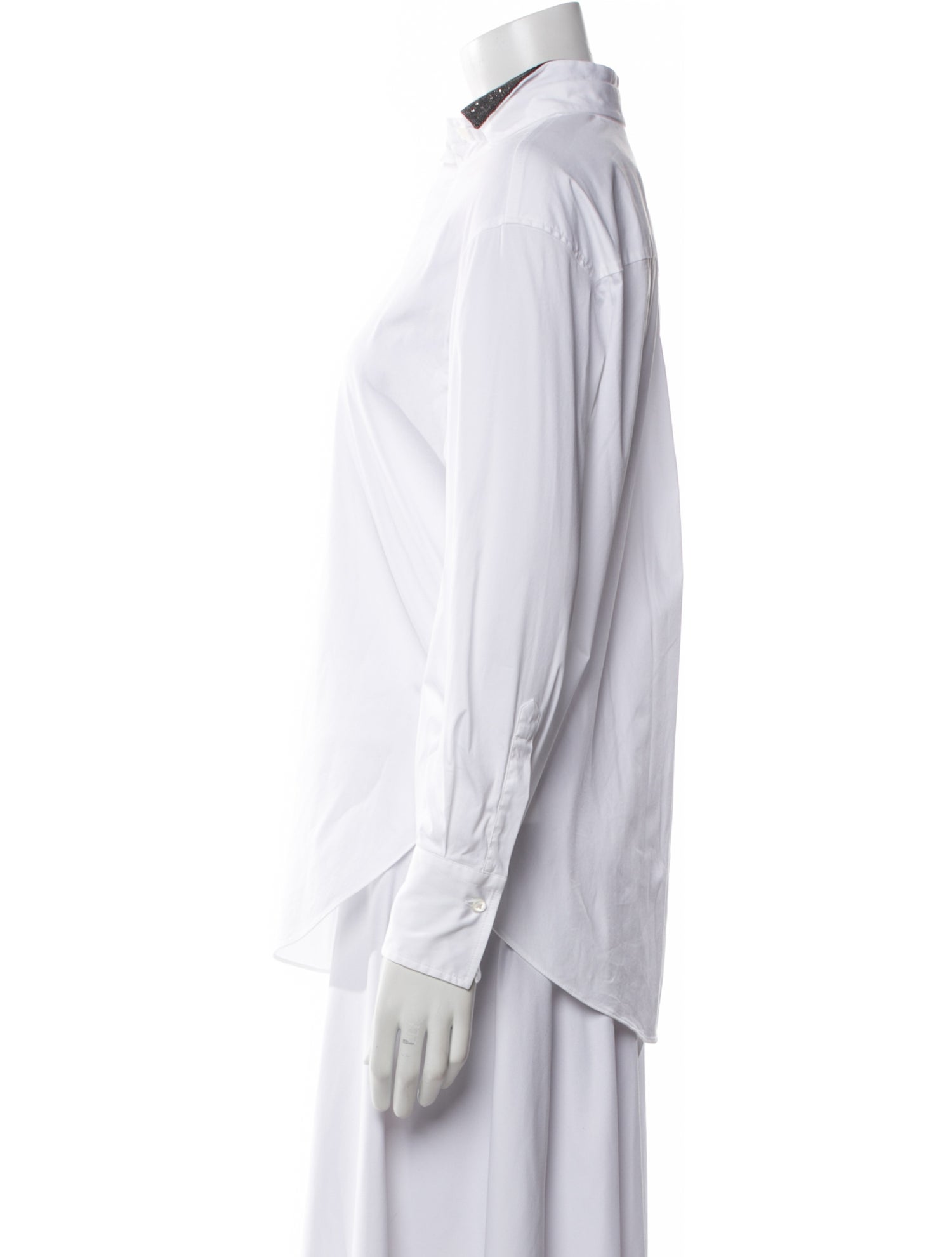 Brunello Cucinelli Long Sleeve Button-Up Top