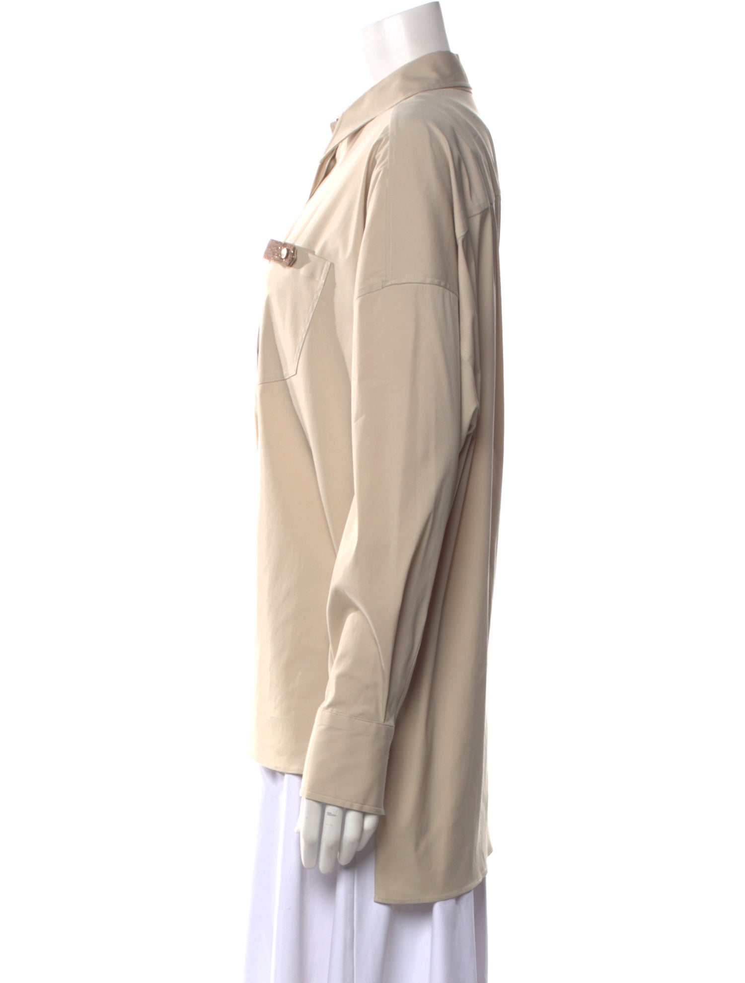 Brunello Cucinelli Long Sleeve Button-Up Top