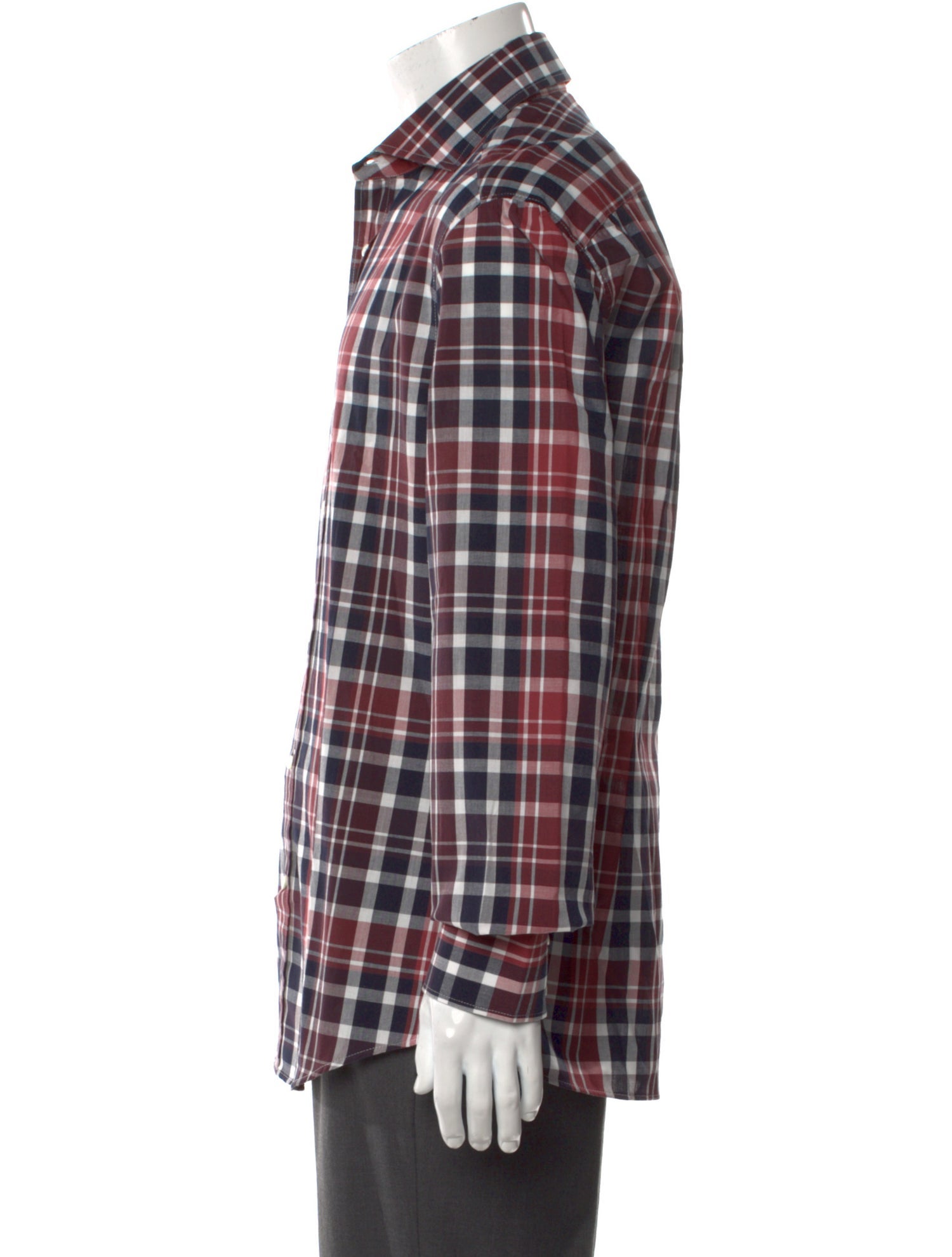 Brunello Cucinelli Plaid Print Long Sleeve Shirt w/ Tags
