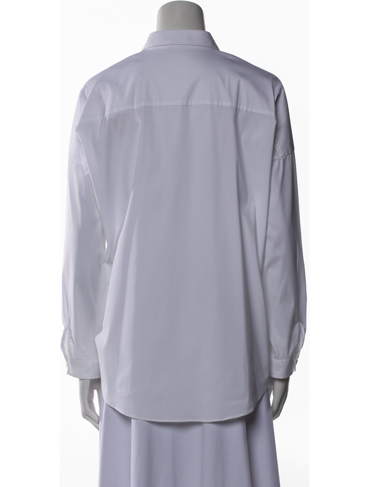Brunello Cucinelli Mock Neck Long Sleeve Button-Up Top