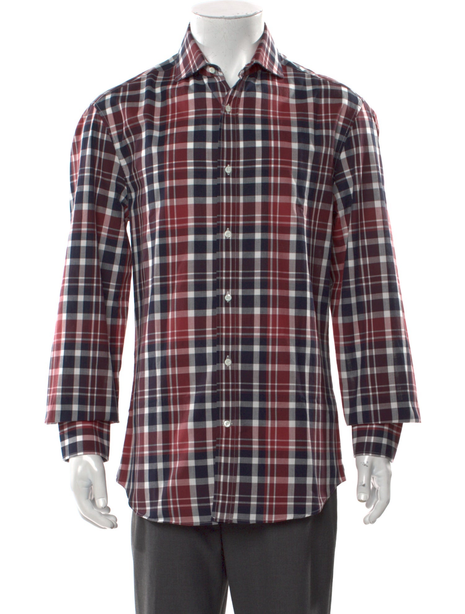 Brunello Cucinelli Plaid Print Long Sleeve Shirt w/ Tags