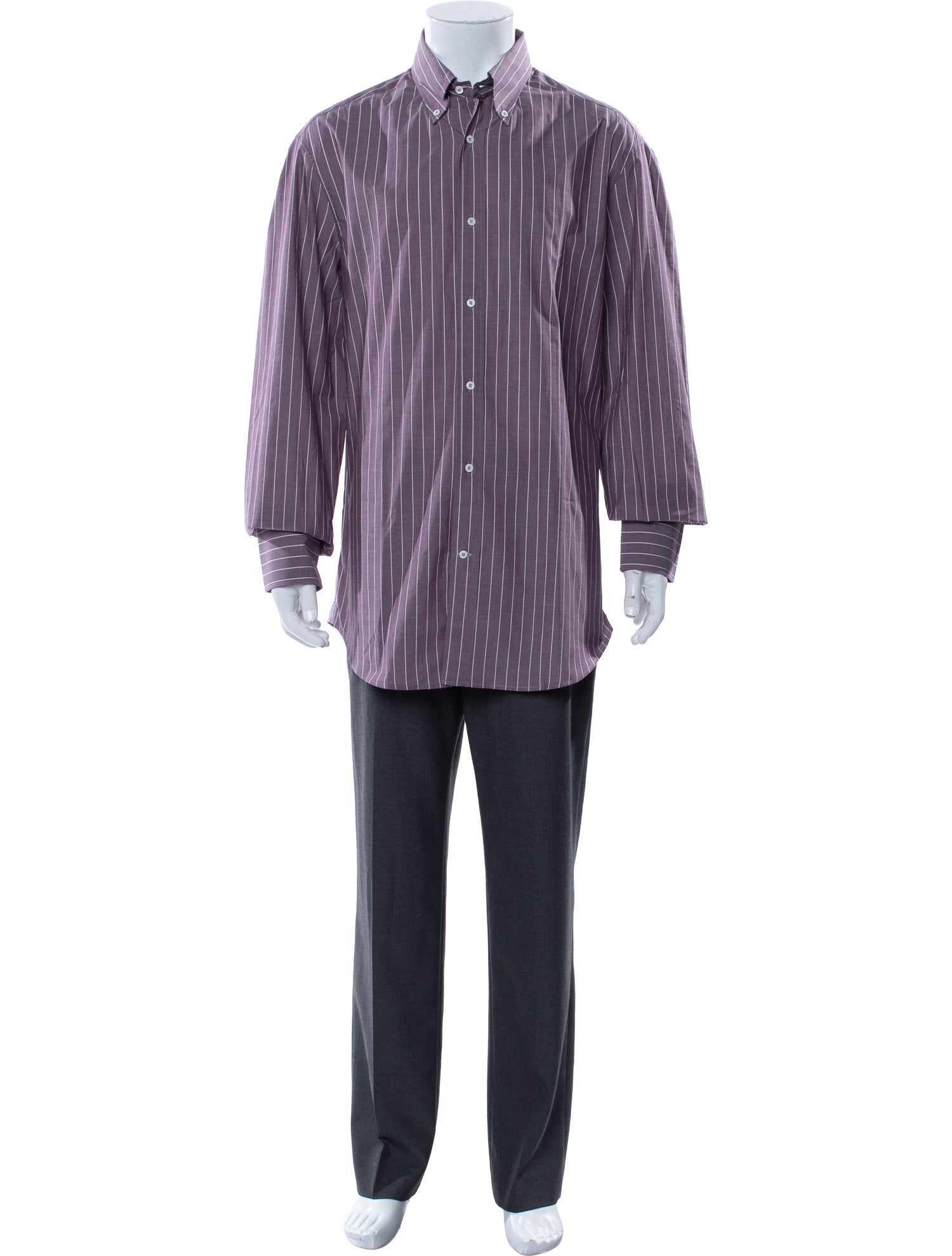 Brunello Cucinelli Striped Long Sleeve Dress Shirt w/ Tags