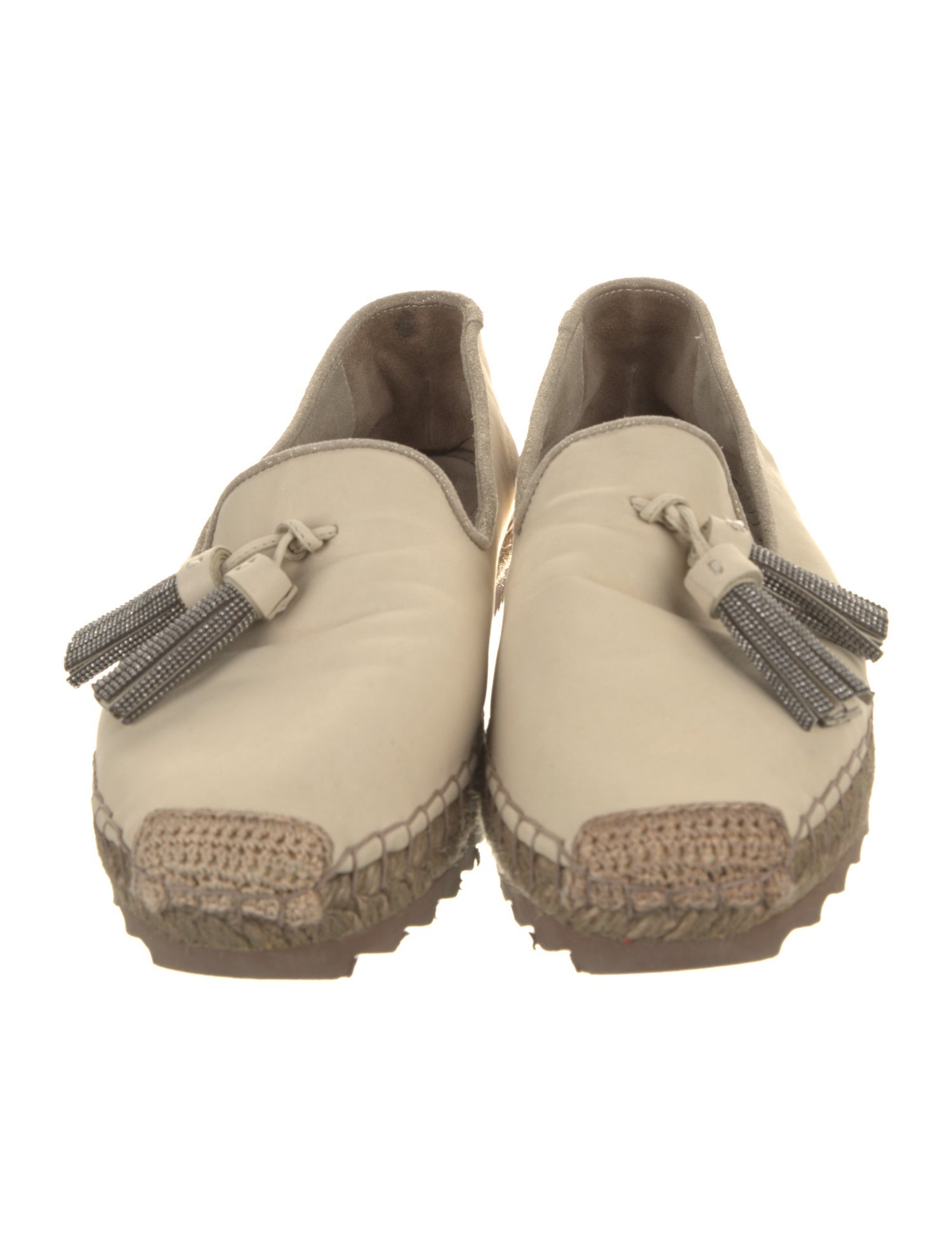 Brunello Cucinelli Leather Tassel Accents Espadrilles