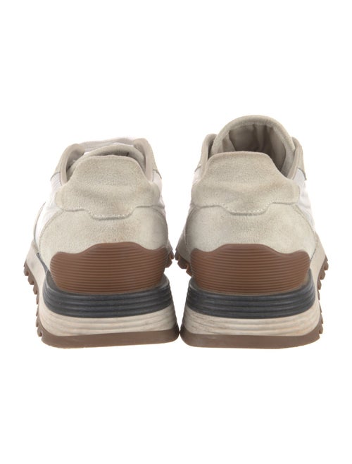 Brunello Cucinelli Suede Colorblock Pattern Sneakers
