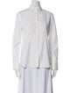 Brunello Cucinelli Mock Neck Long Sleeve Button-Up Top