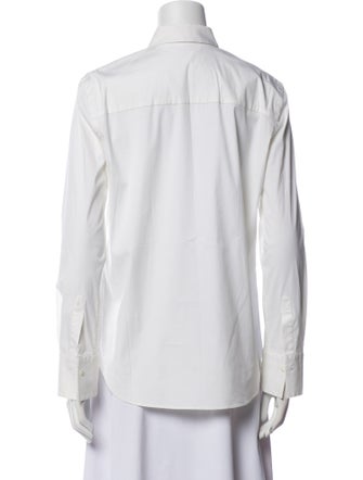 Brunello Cucinelli Mock Neck Long Sleeve Button-Up Top