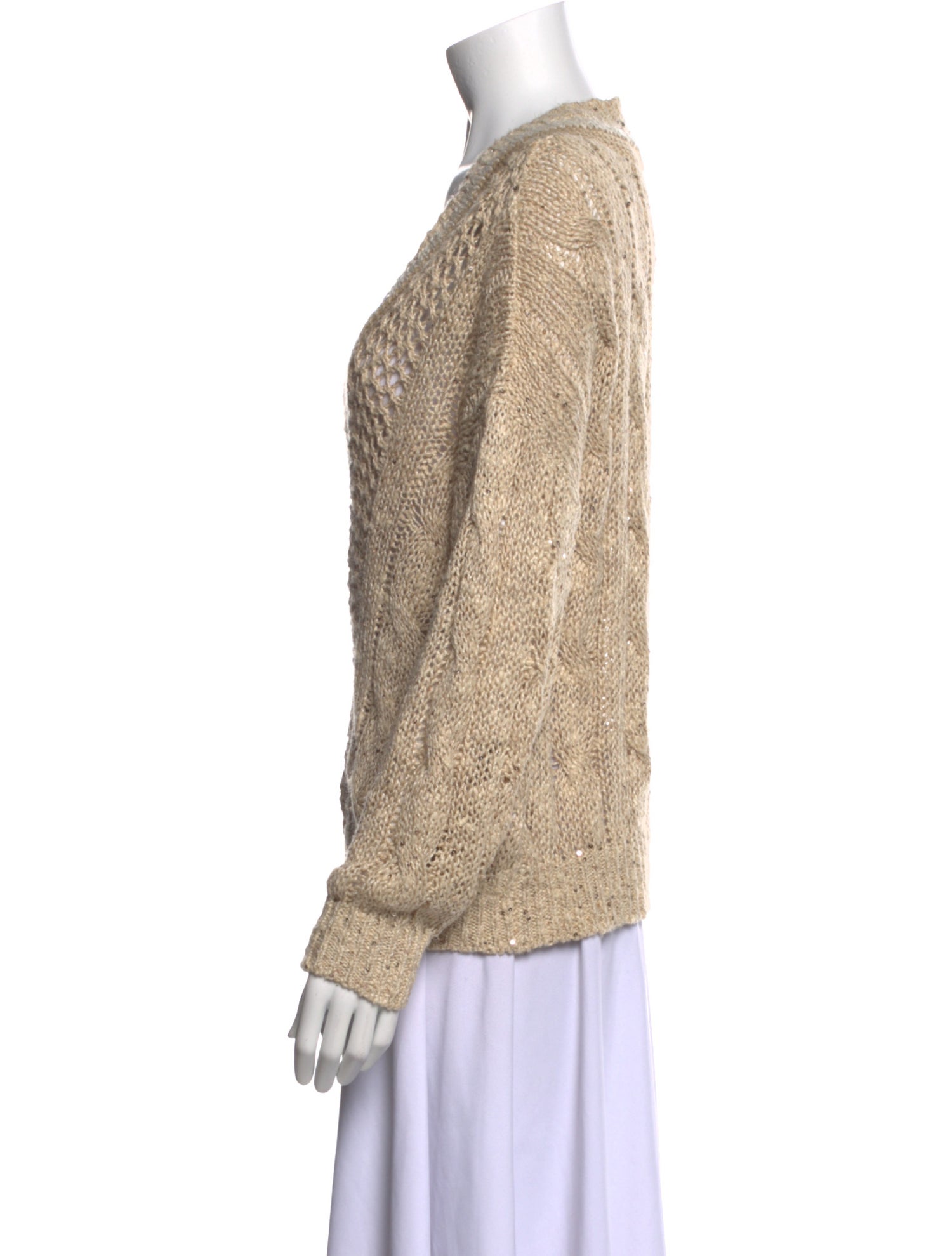 Brunello Cucinelli Linen V-Neck Sweater