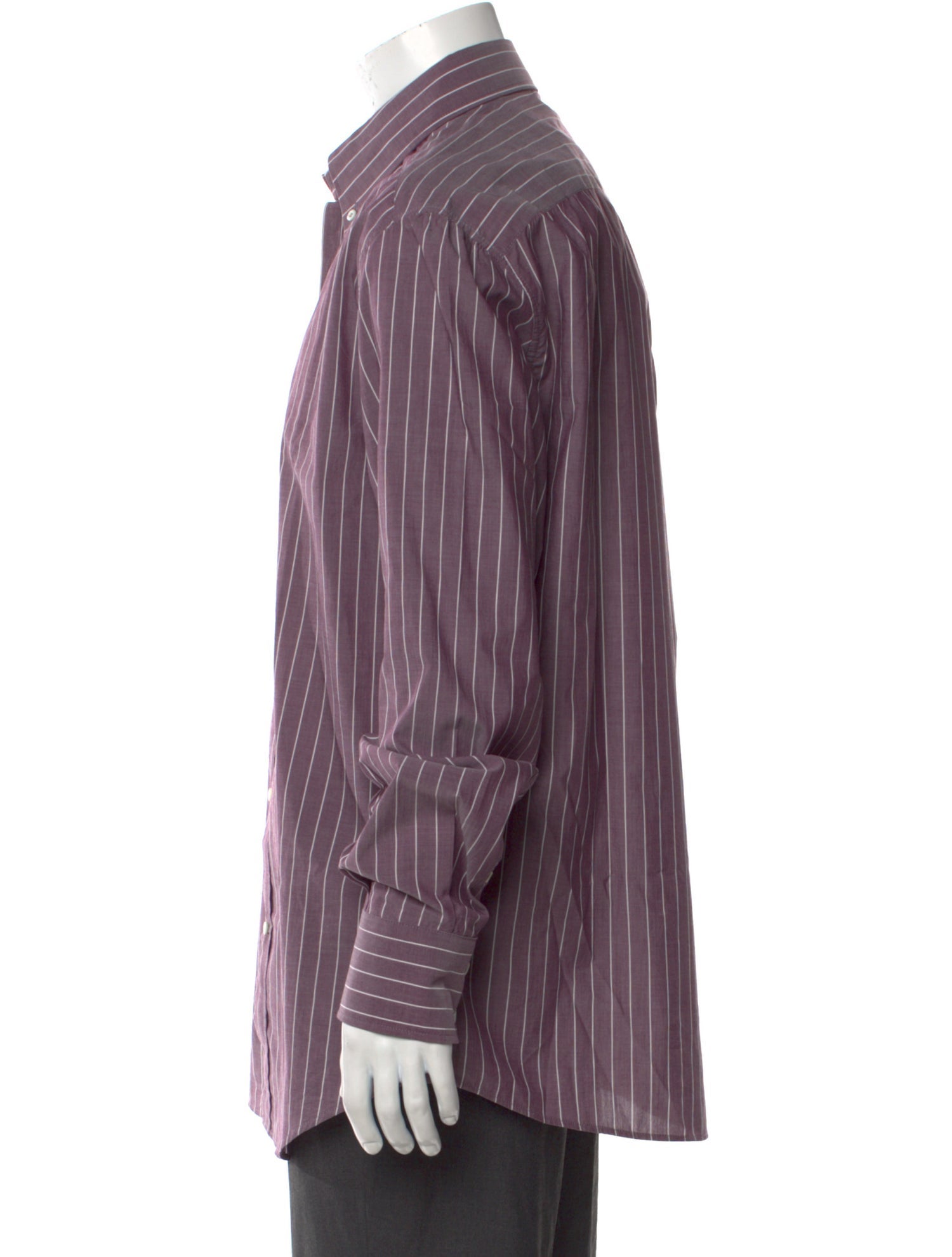 Brunello Cucinelli Striped Long Sleeve Dress Shirt