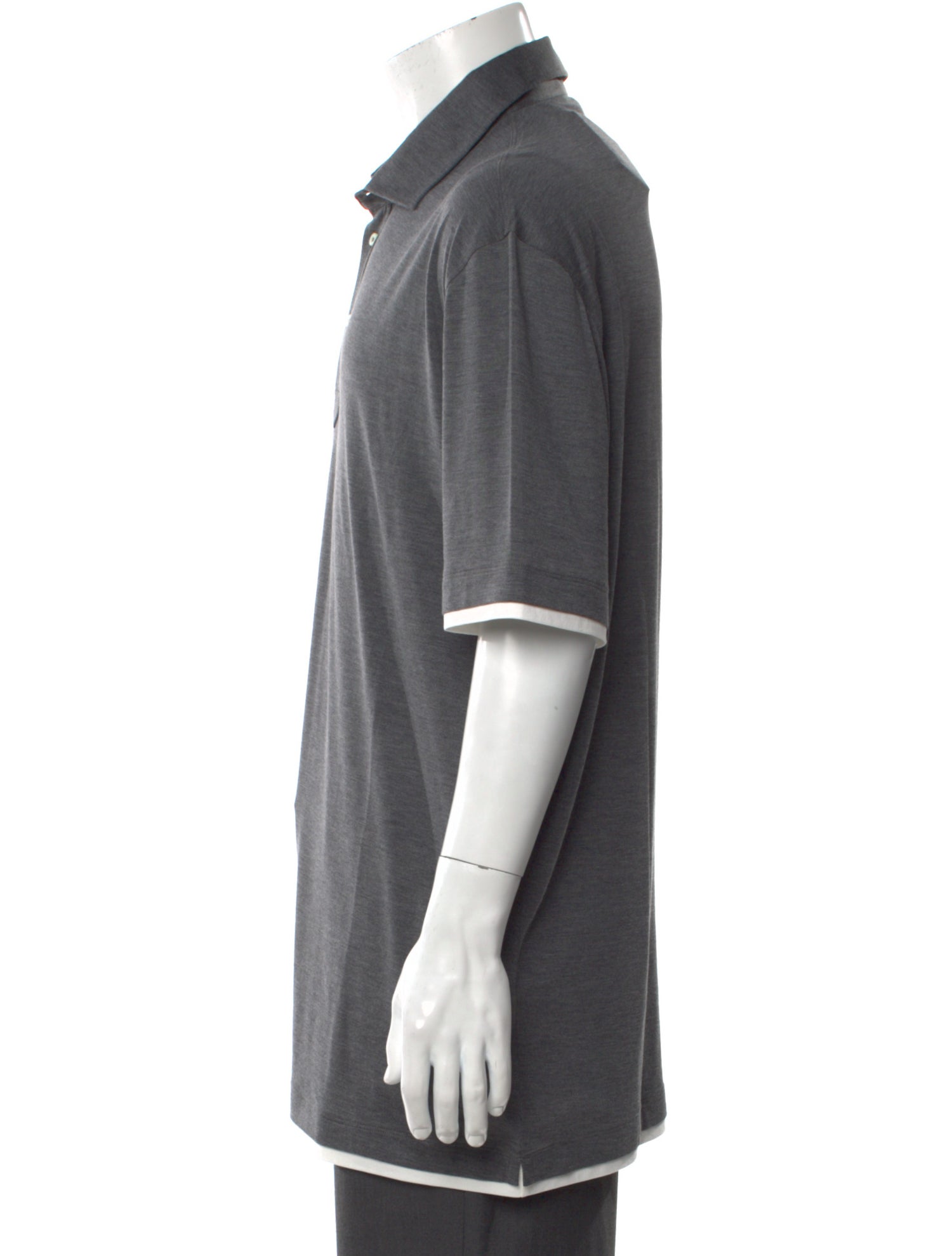 Brunello Cucinelli Silk V-Neck Polo Shirt w/ Tags