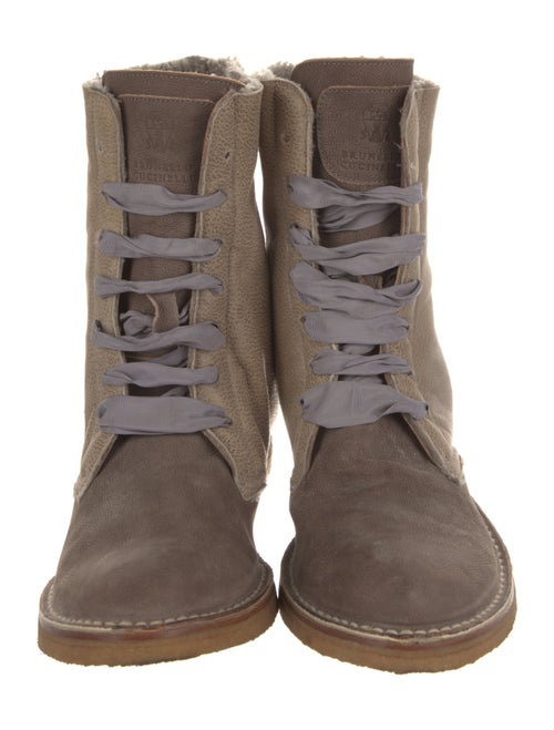 Brunello Cucinelli Suede Combat Boots